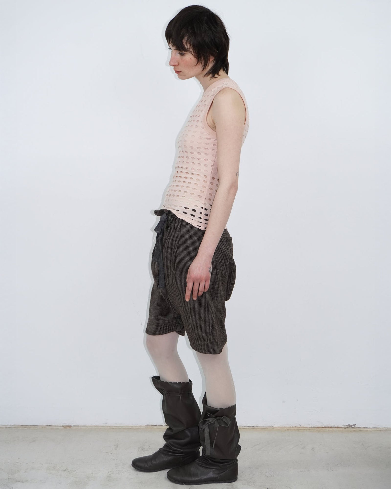 pale pink cut-out tank top