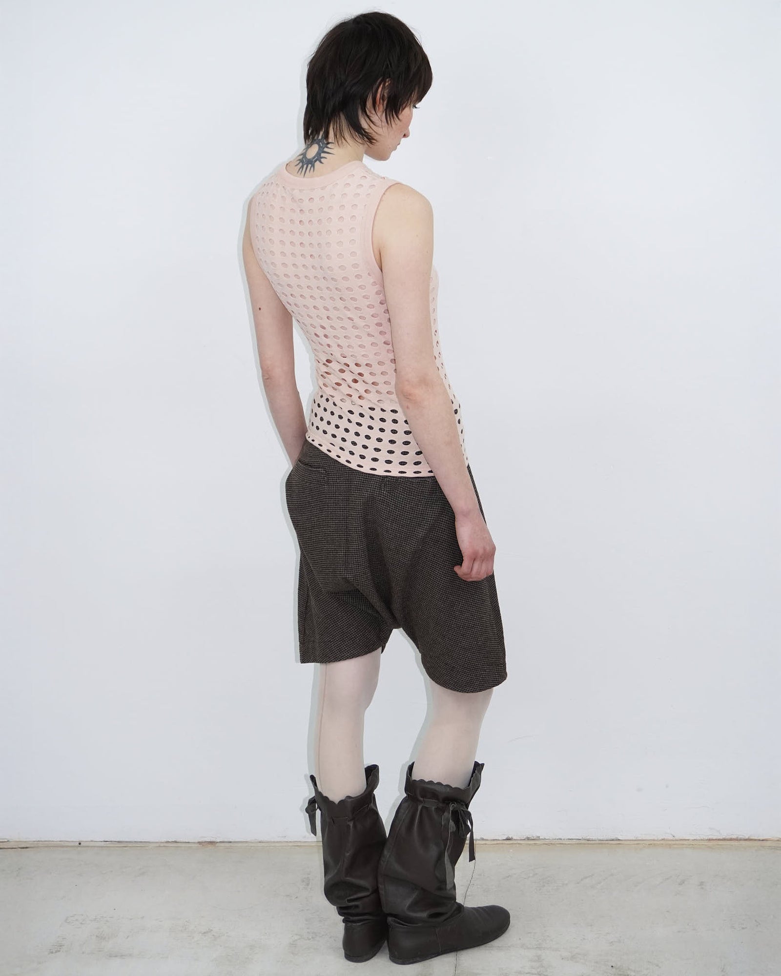 pale pink cut-out tank top