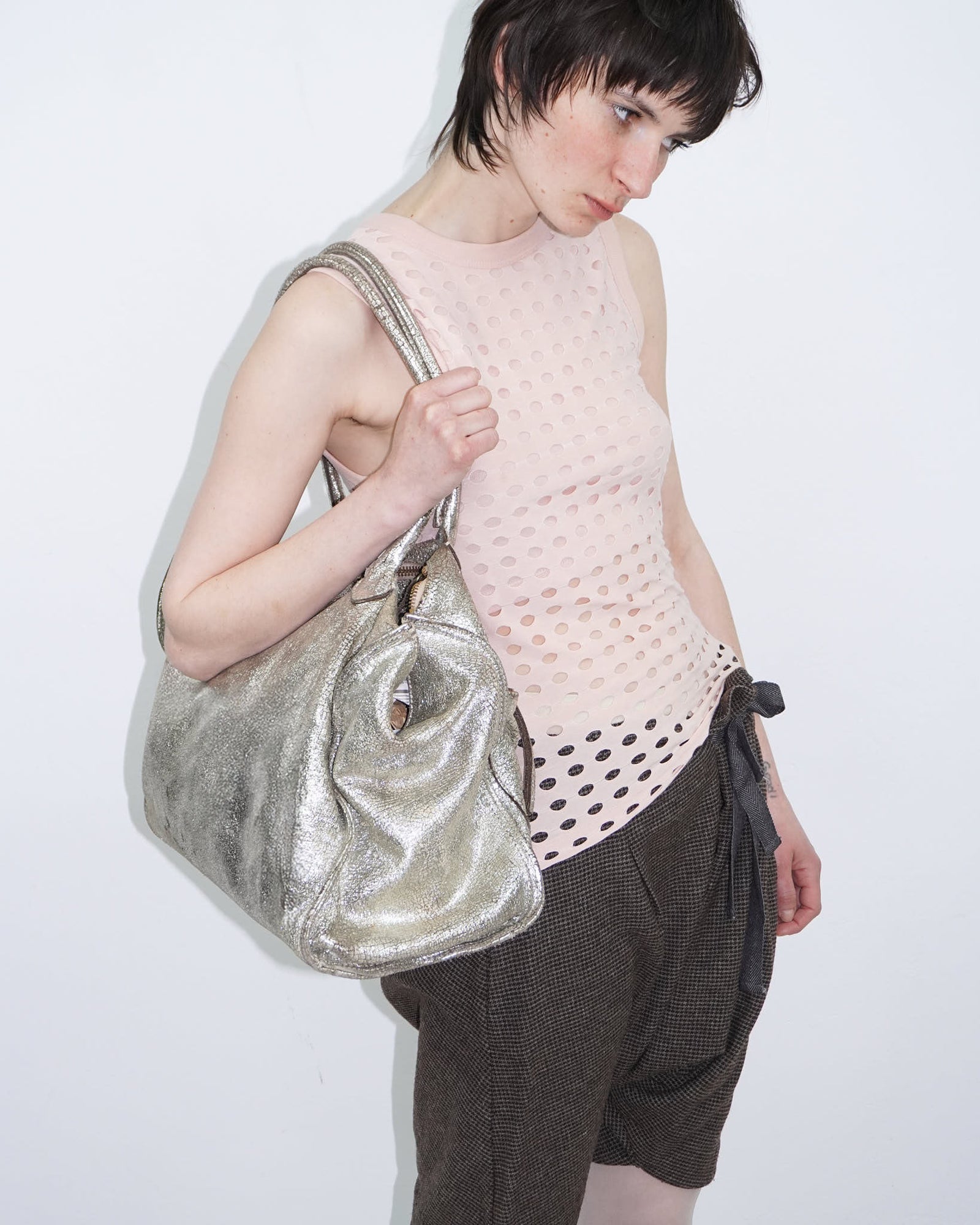 pale pink cut-out tank top