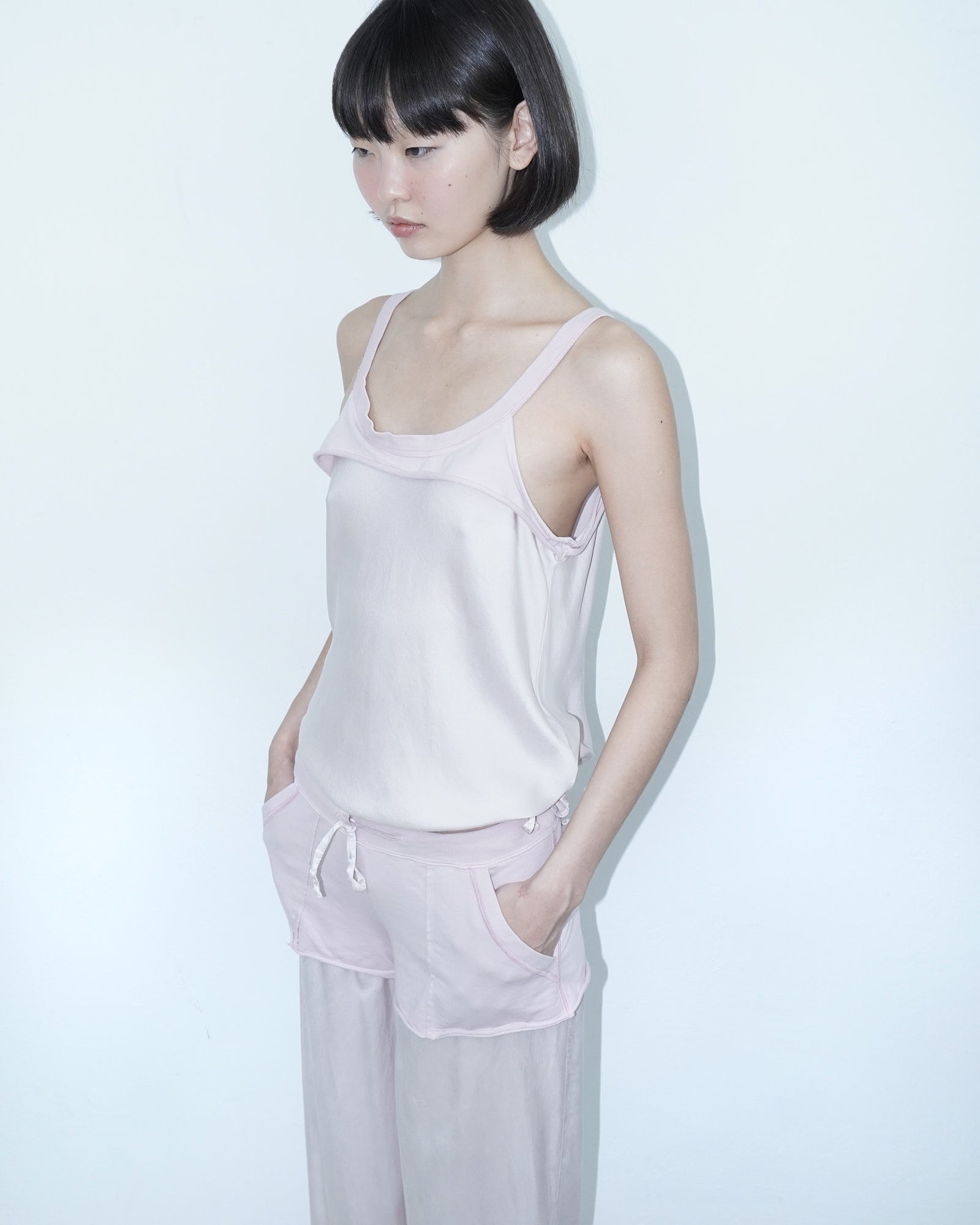 pale pink silk set