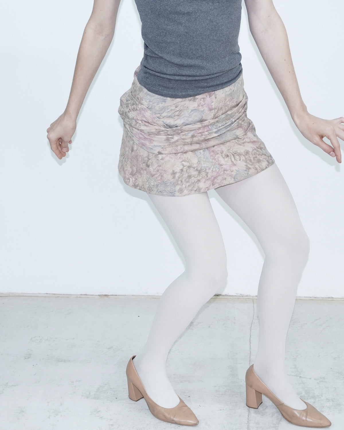 pastel flower mini skirt