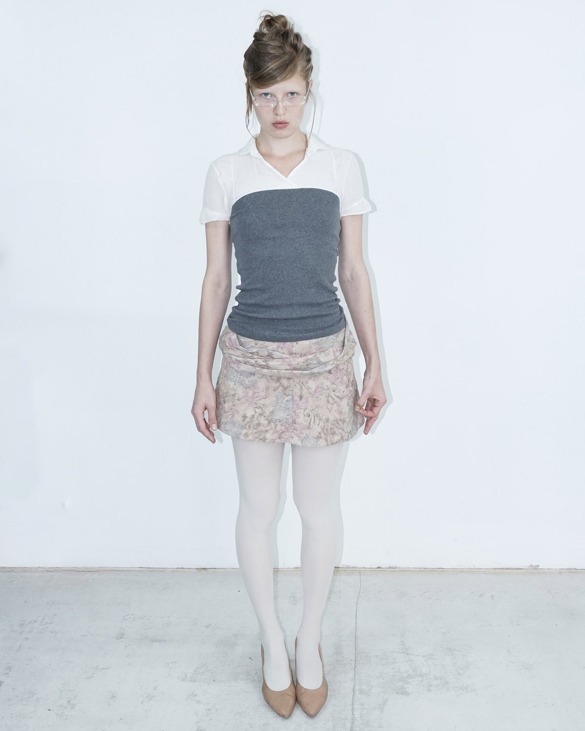 pastel flower mini skirt