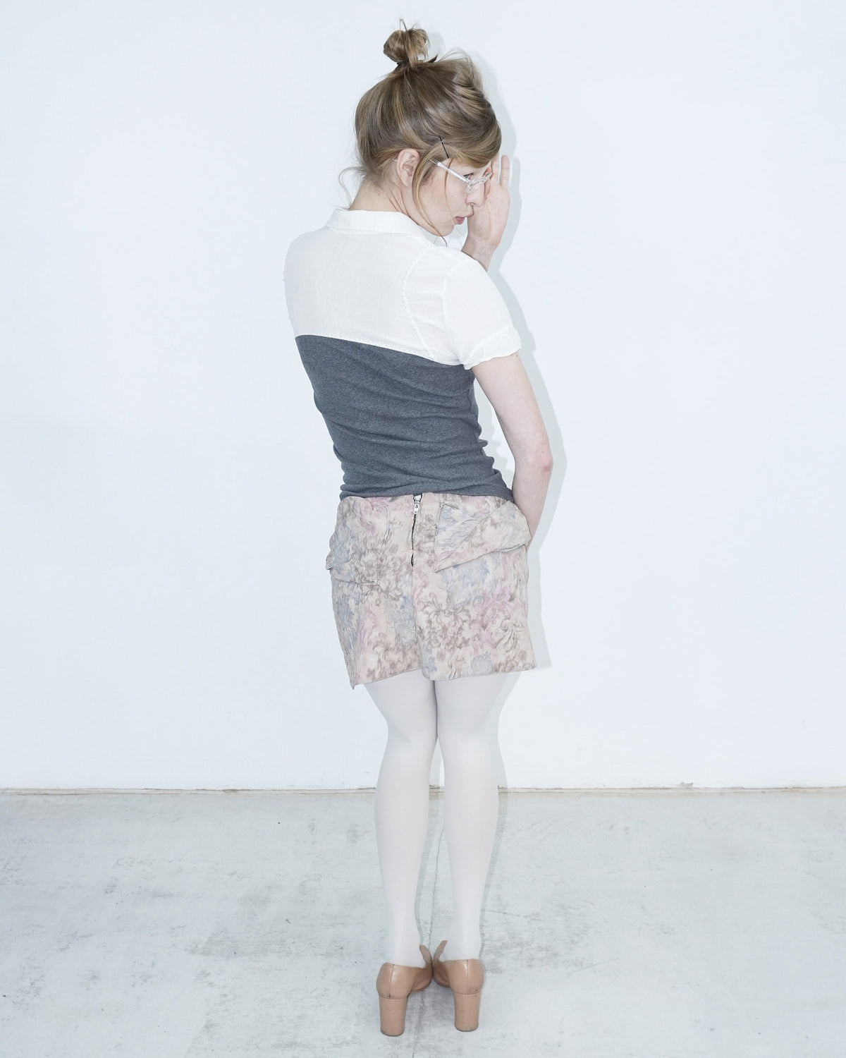 pastel flower mini skirt