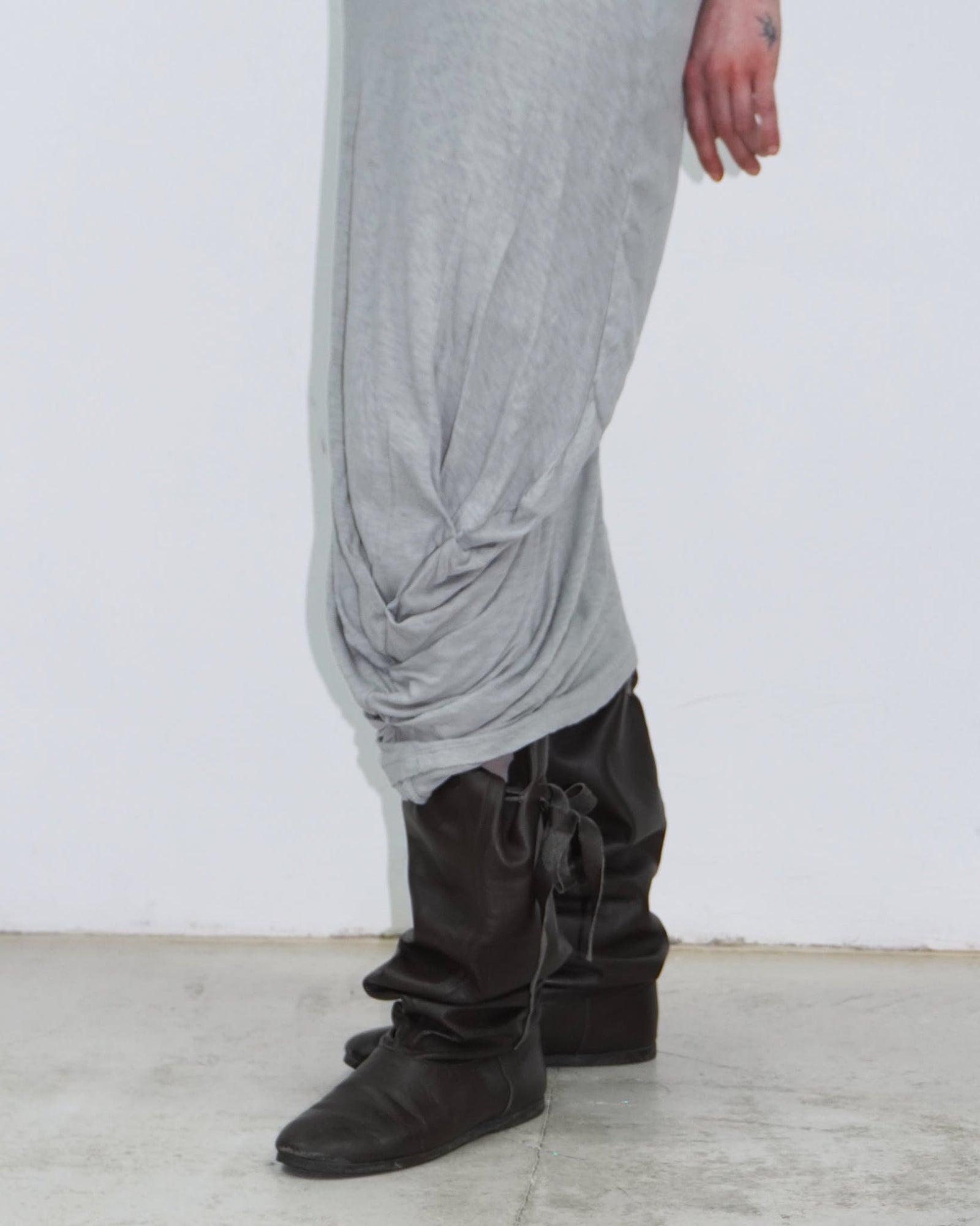 pearl gray asymmetrical dress