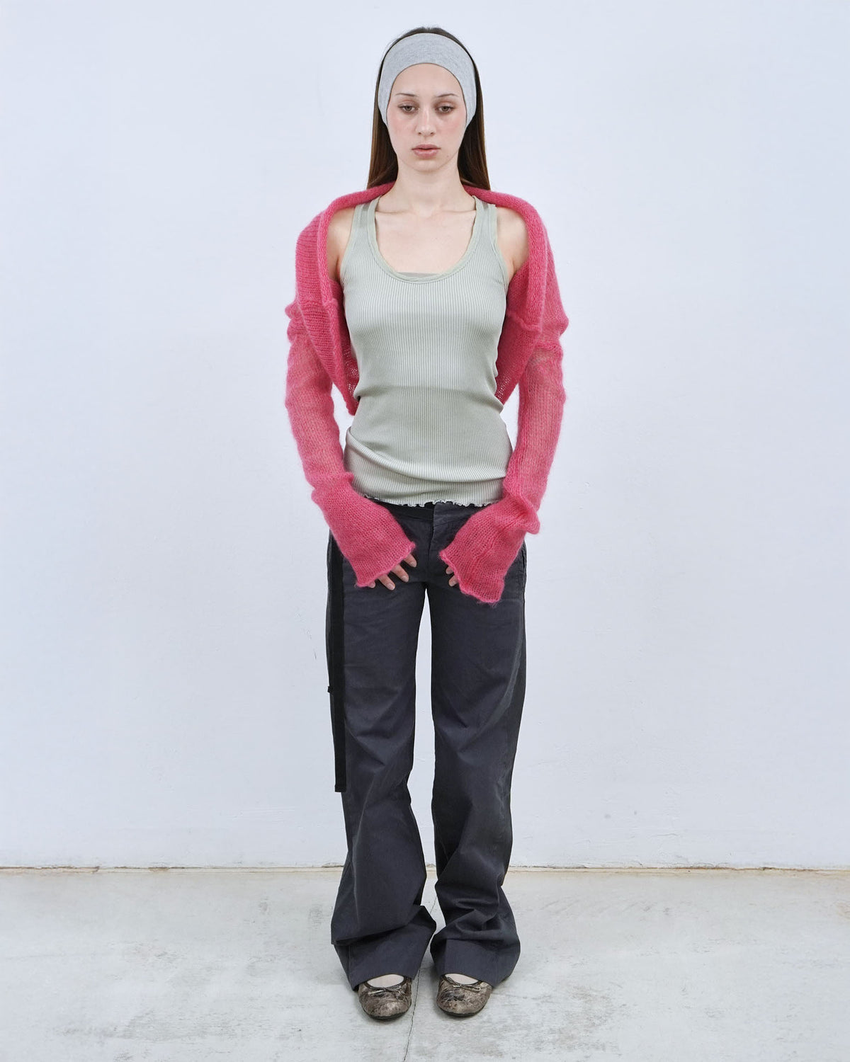 pink mohair bolero