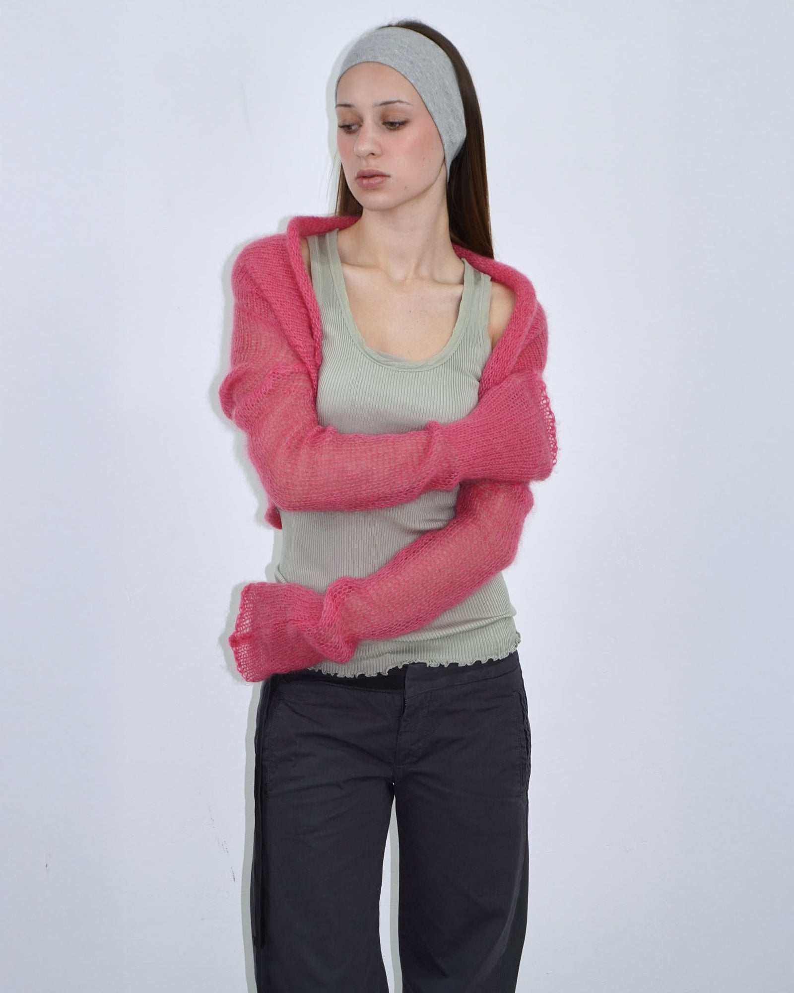 pink mohair bolero