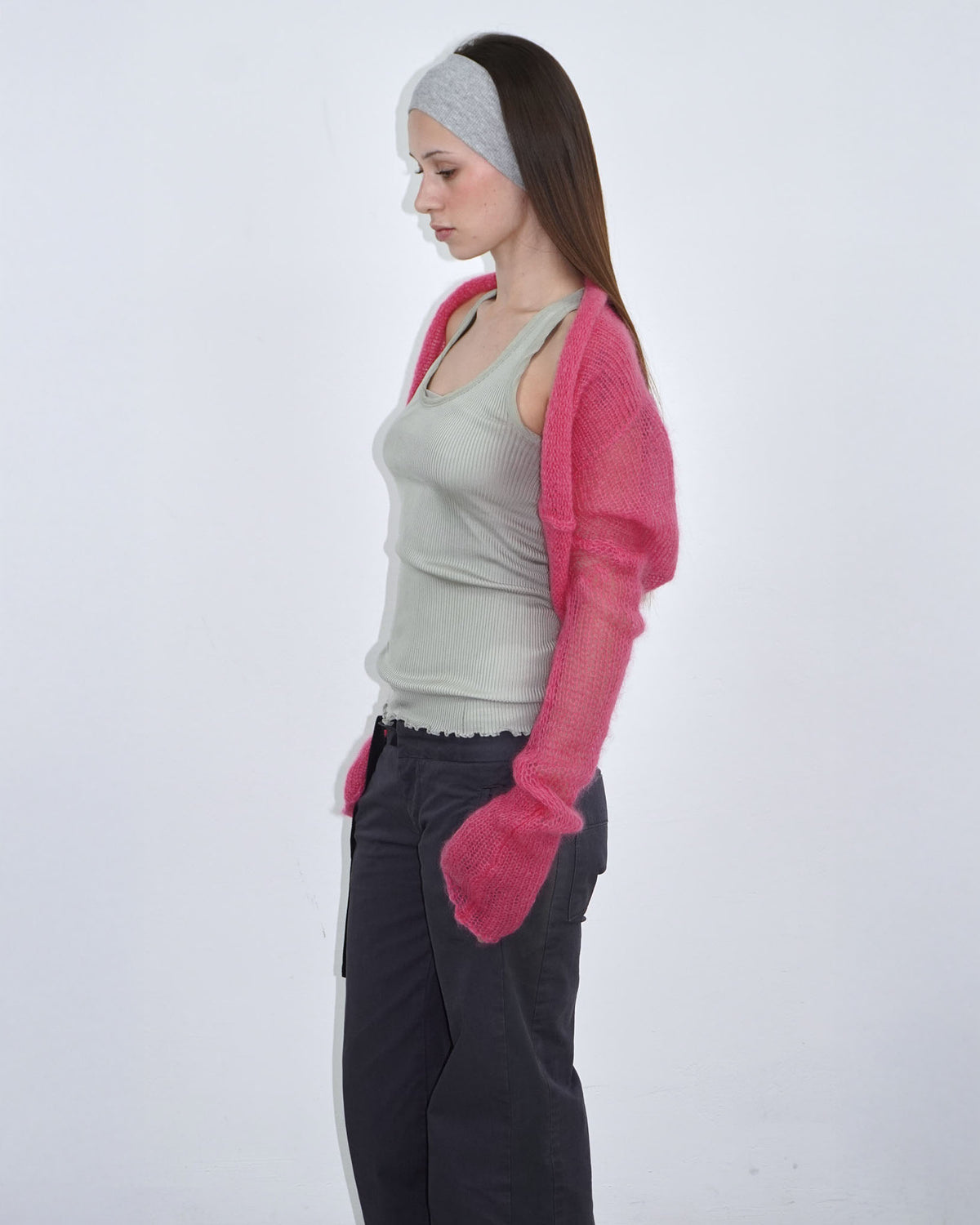 pink mohair bolero