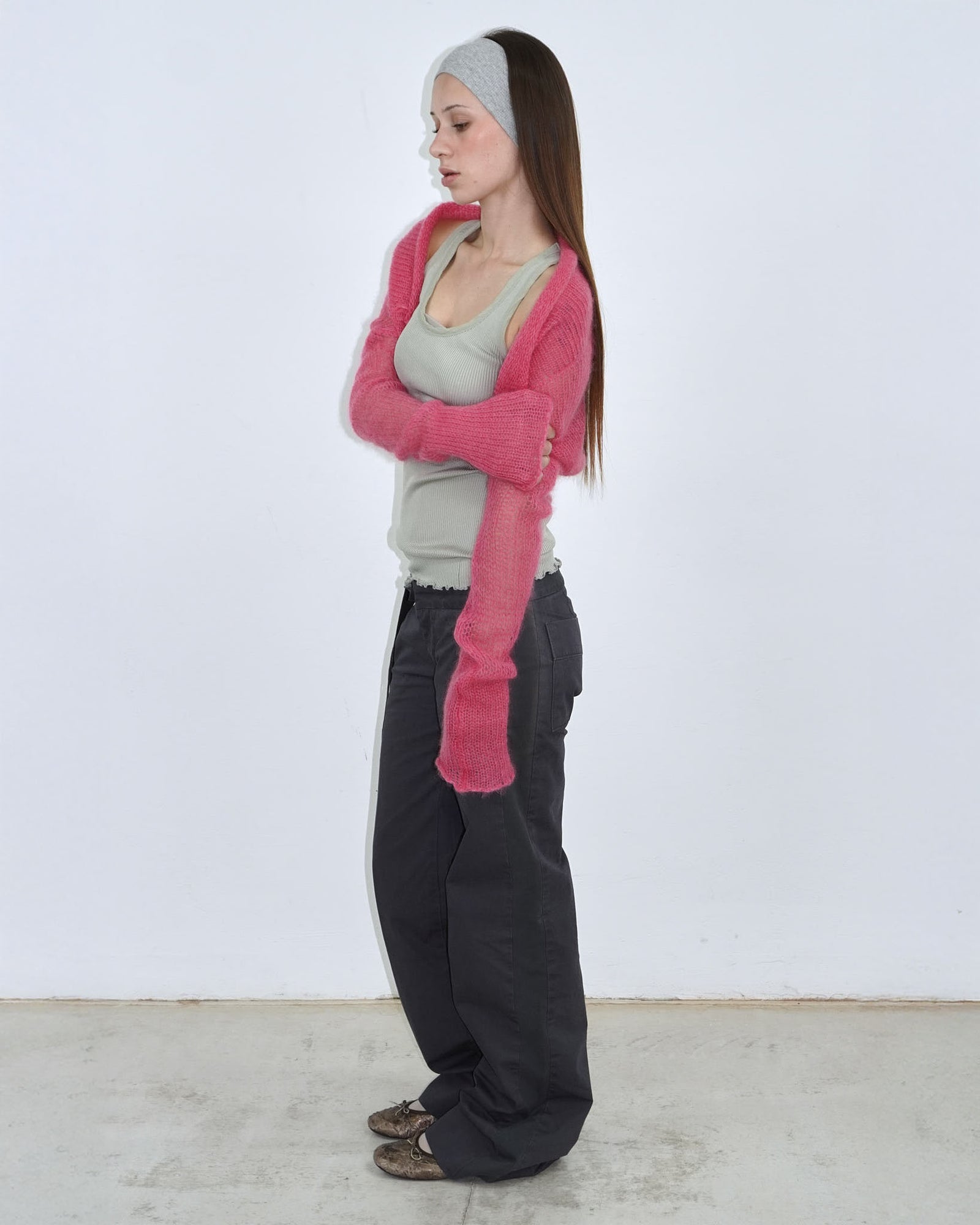 pink mohair bolero