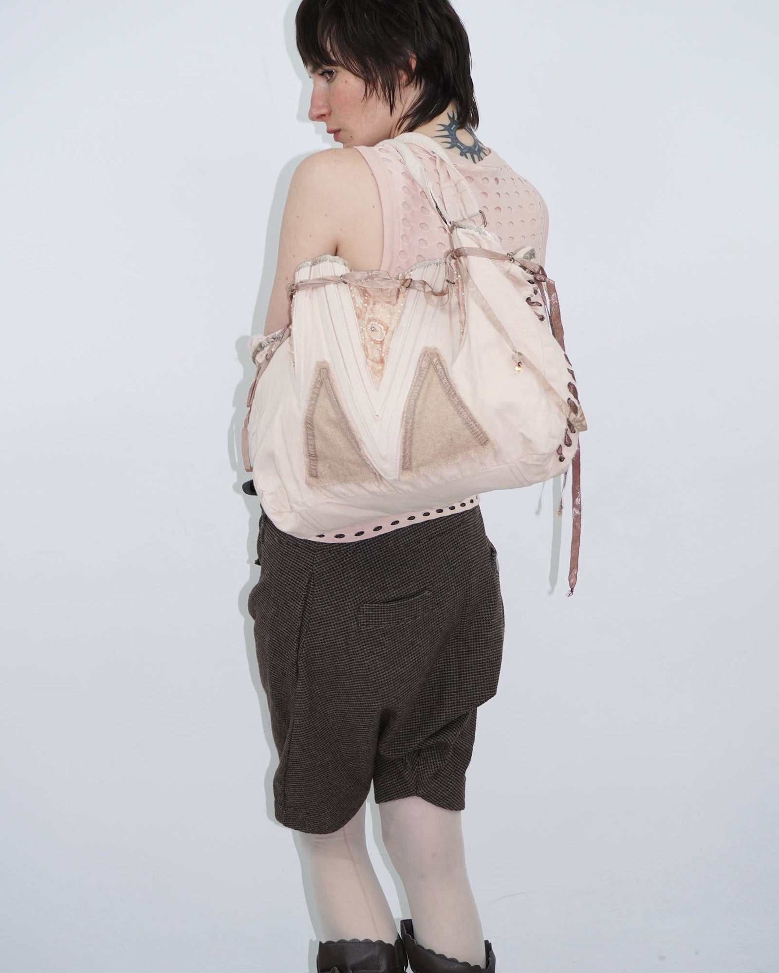 pink patchwork lace bag