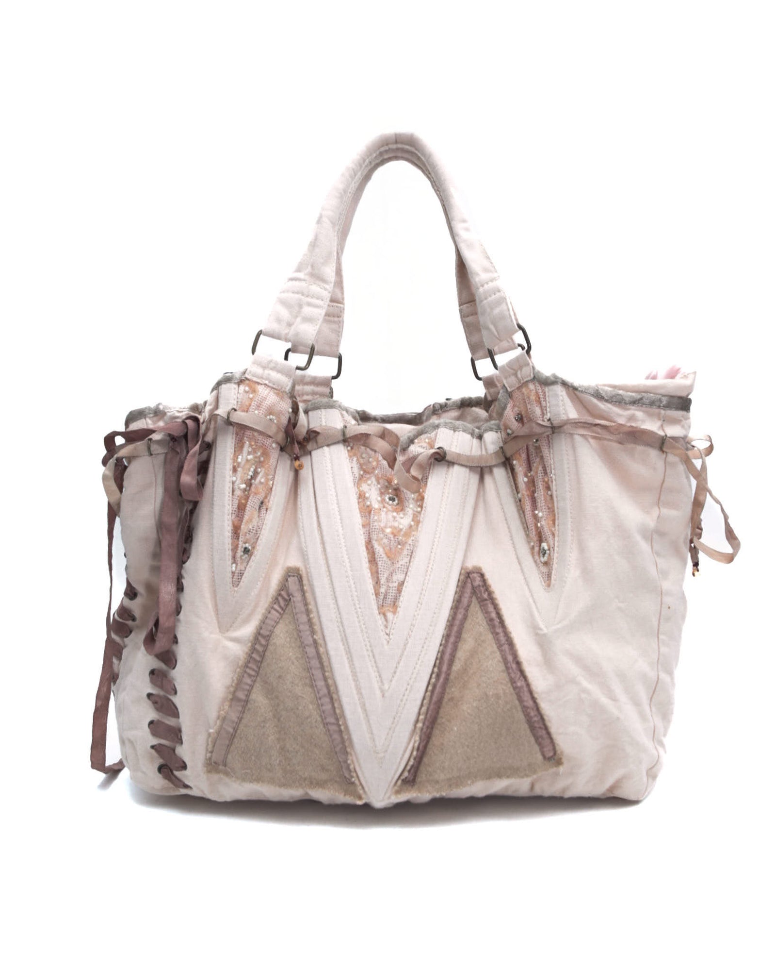 pink patchwork lace bag