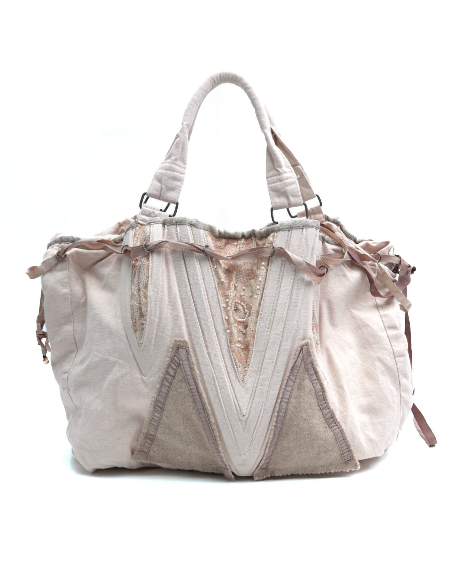 pink patchwork lace bag