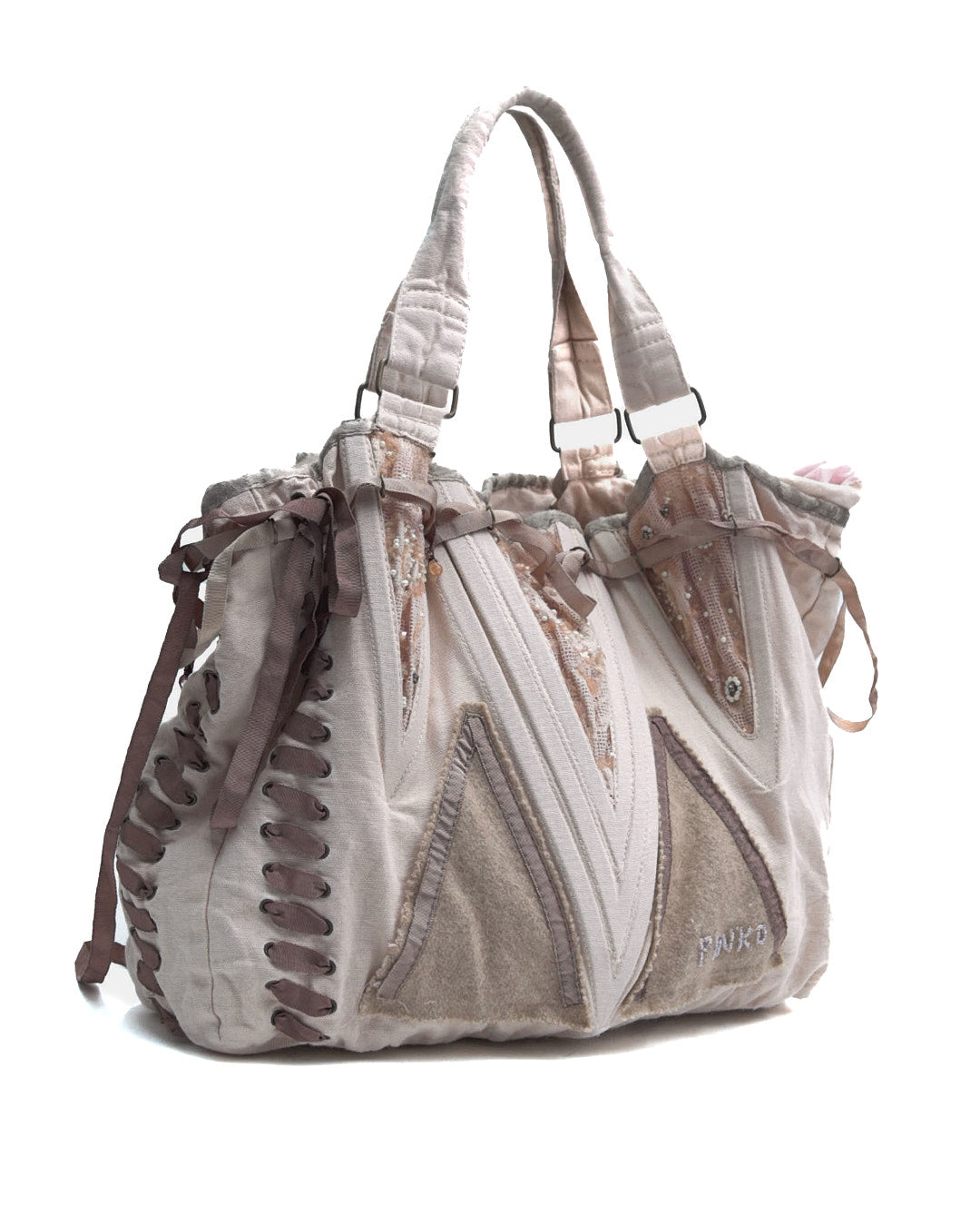 pink patchwork lace bag