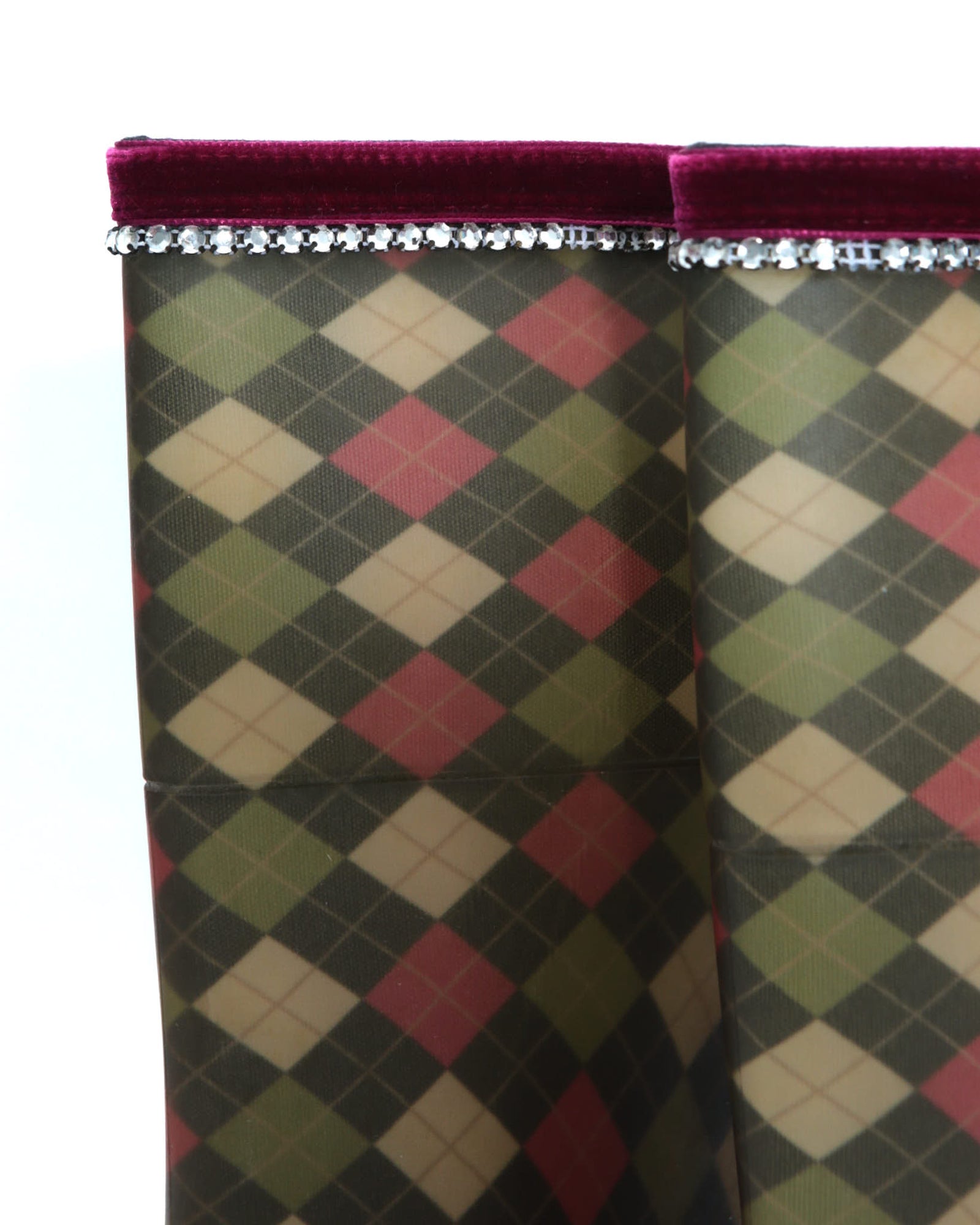 plaid rubber rain boots