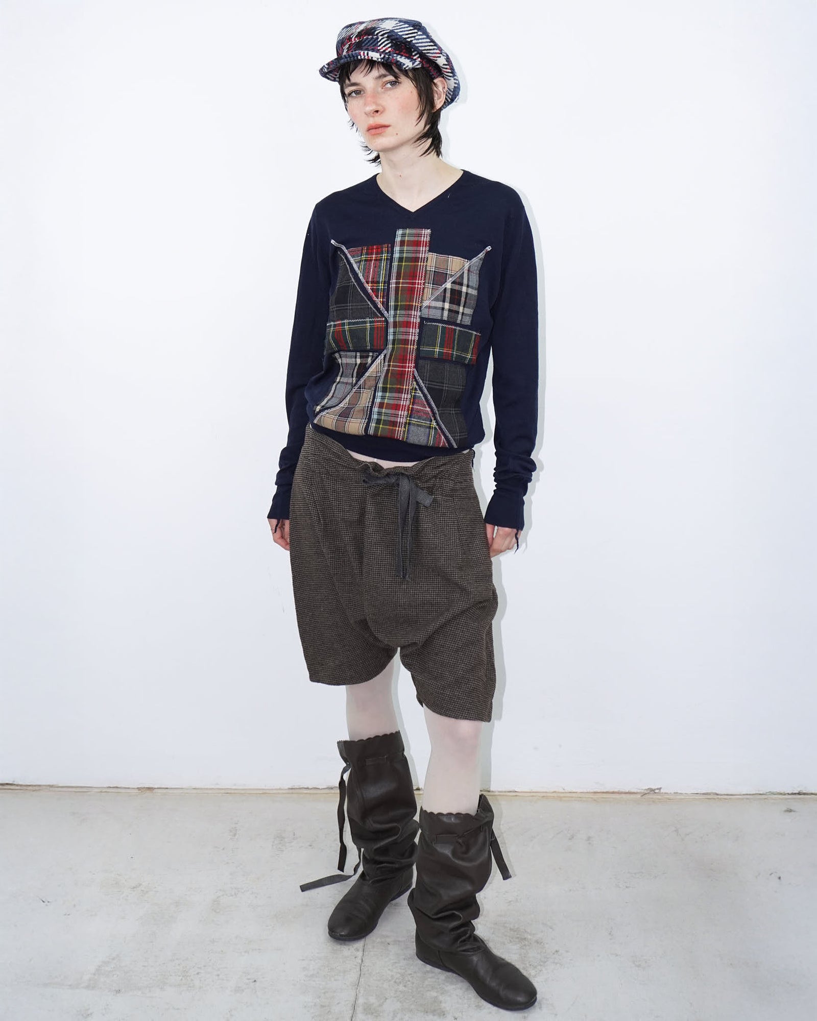 plaid wool baseball cap