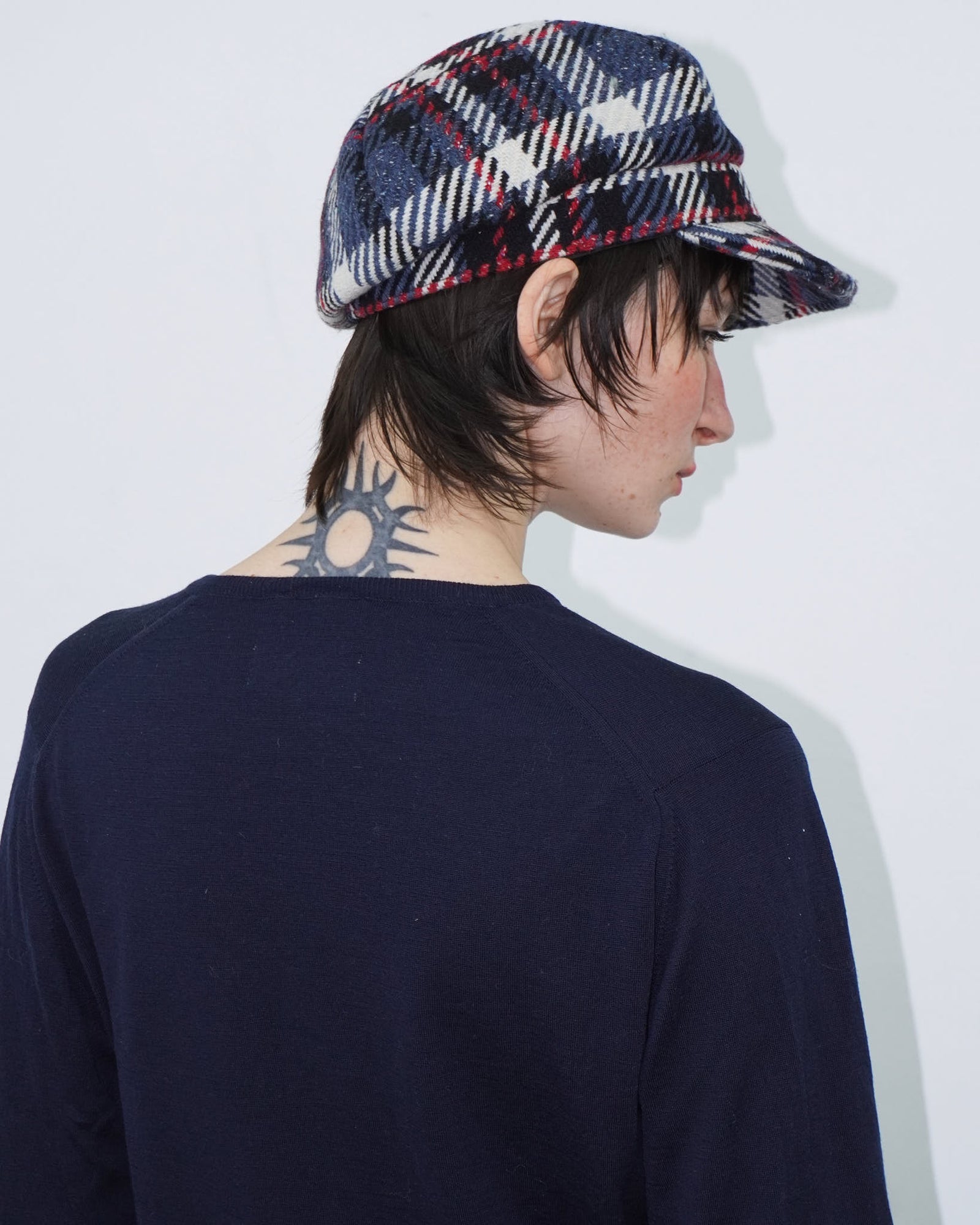 plaid wool baseball cap