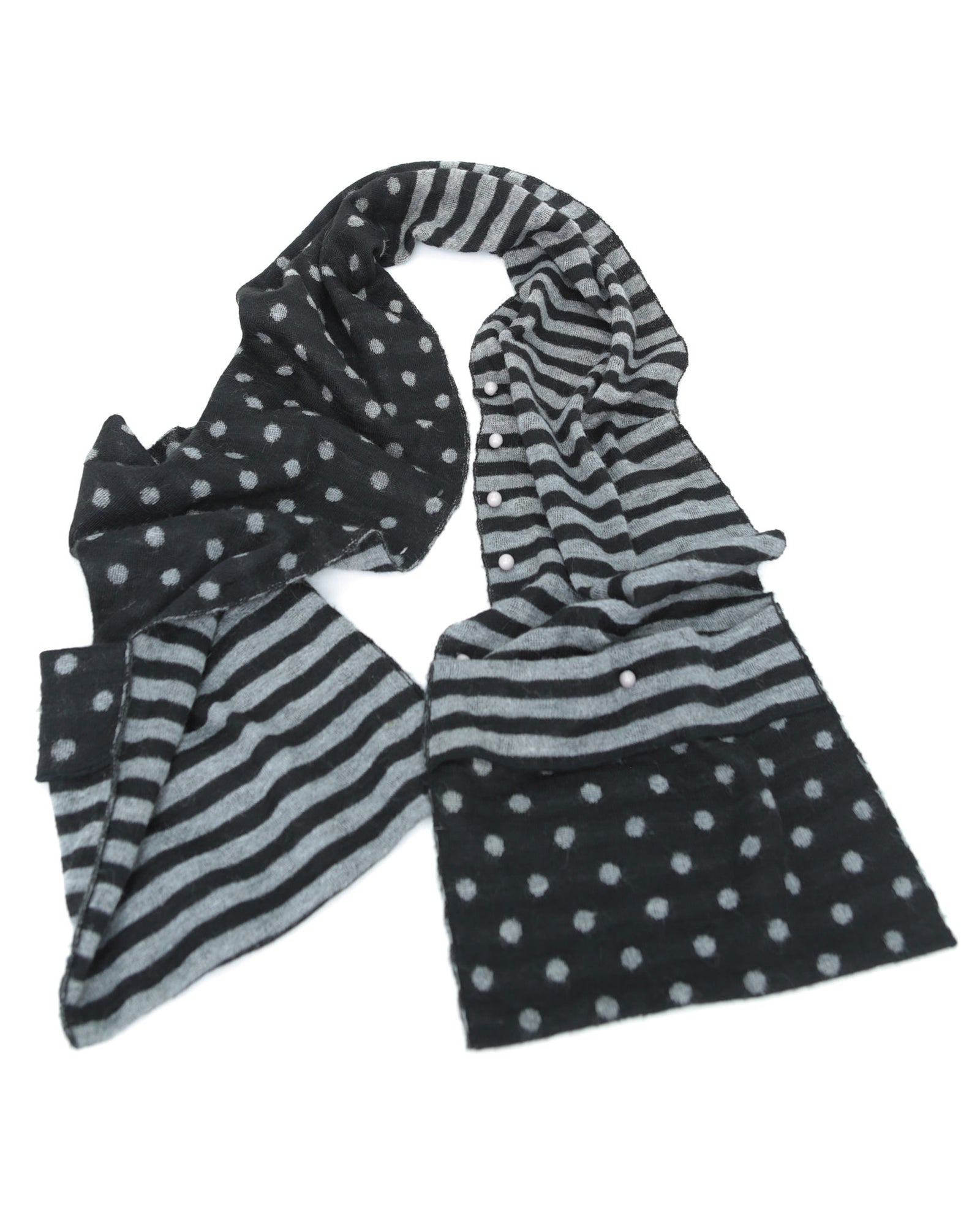 polka dot and stripes wool scarf / vest