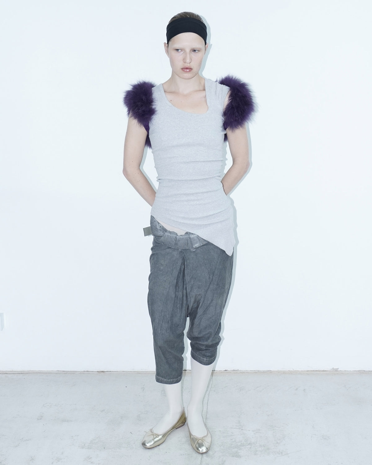purple fur bolero