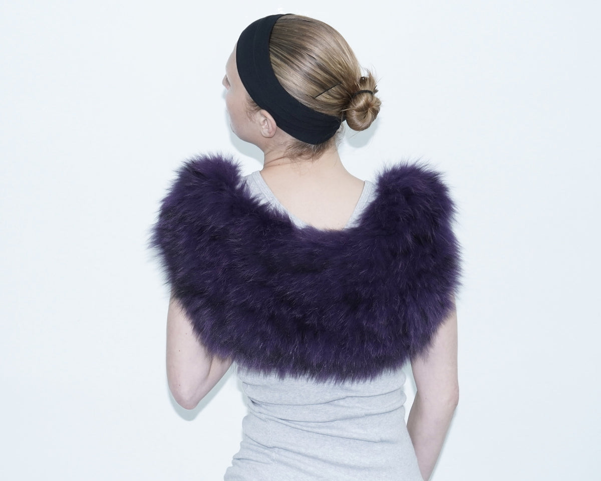 purple fur bolero