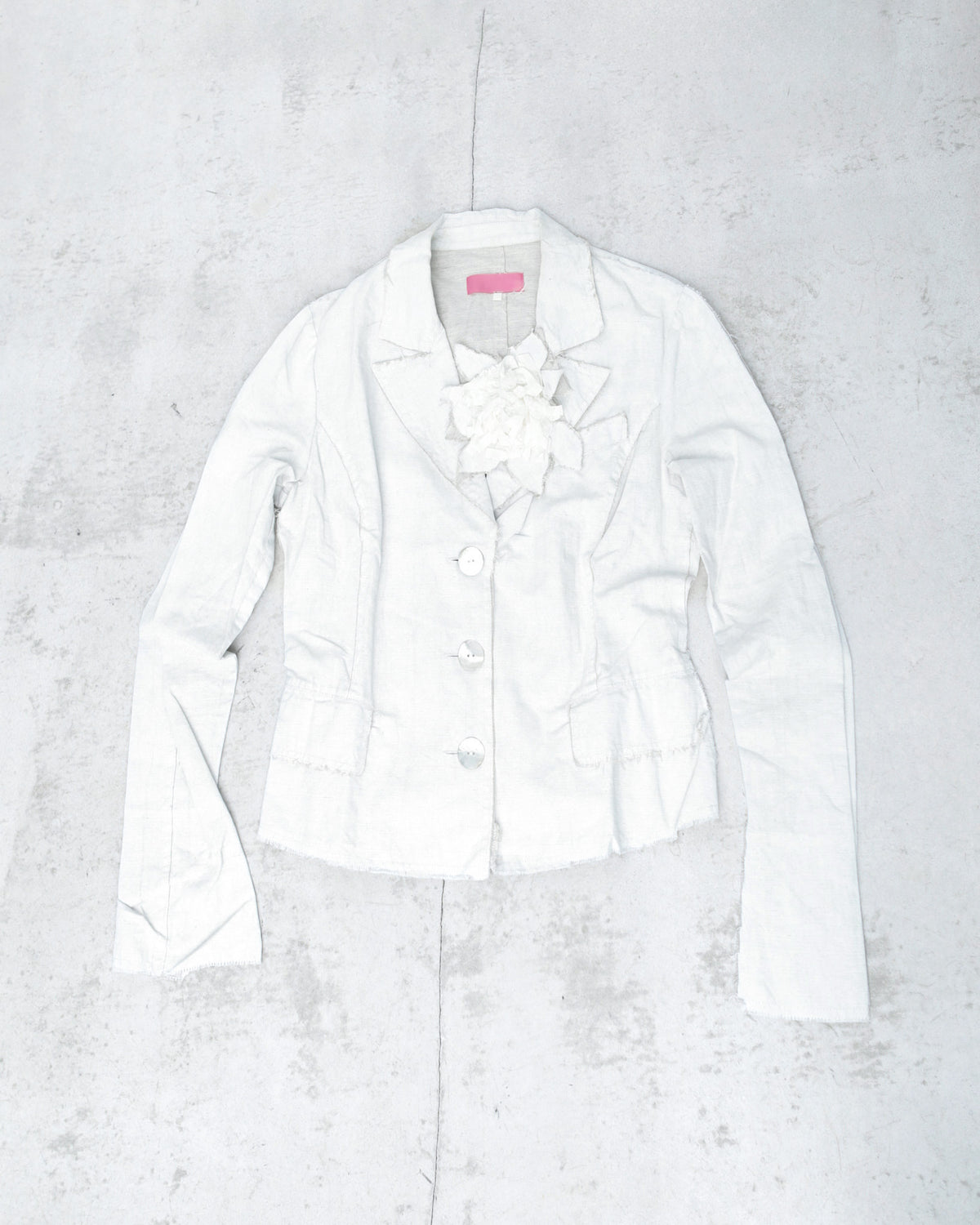 raw edge cotton jacket