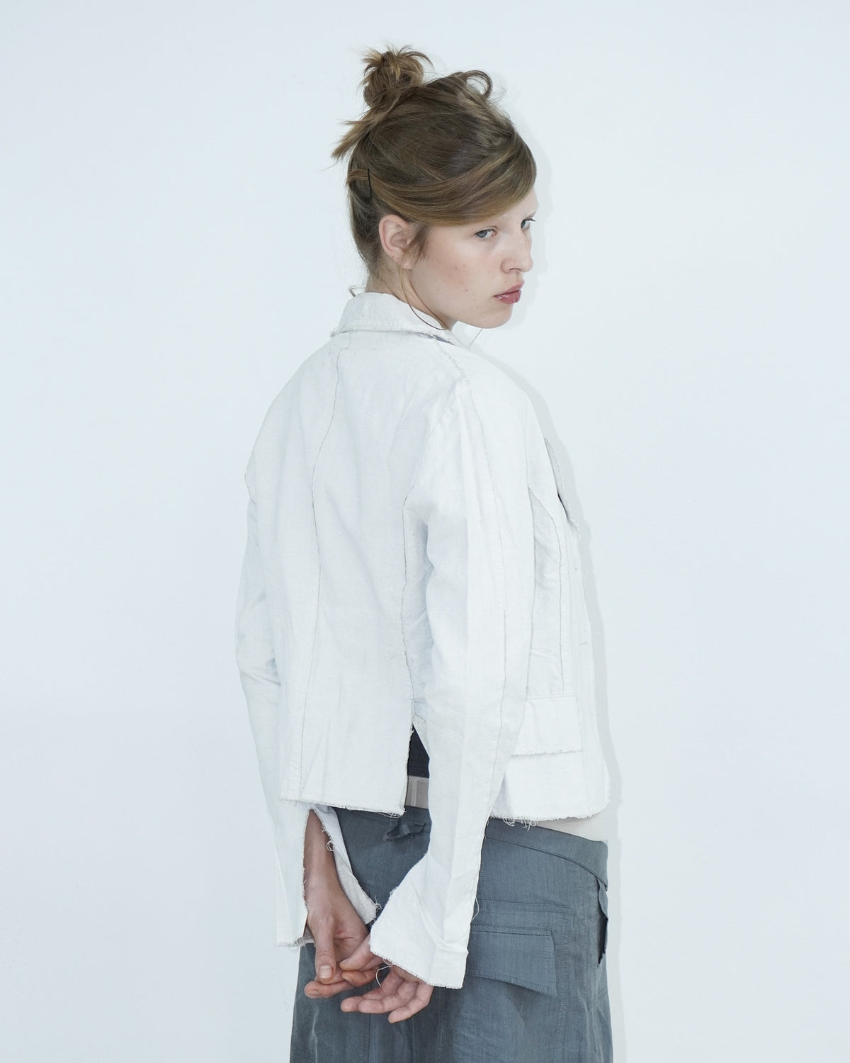 raw edge cotton jacket
