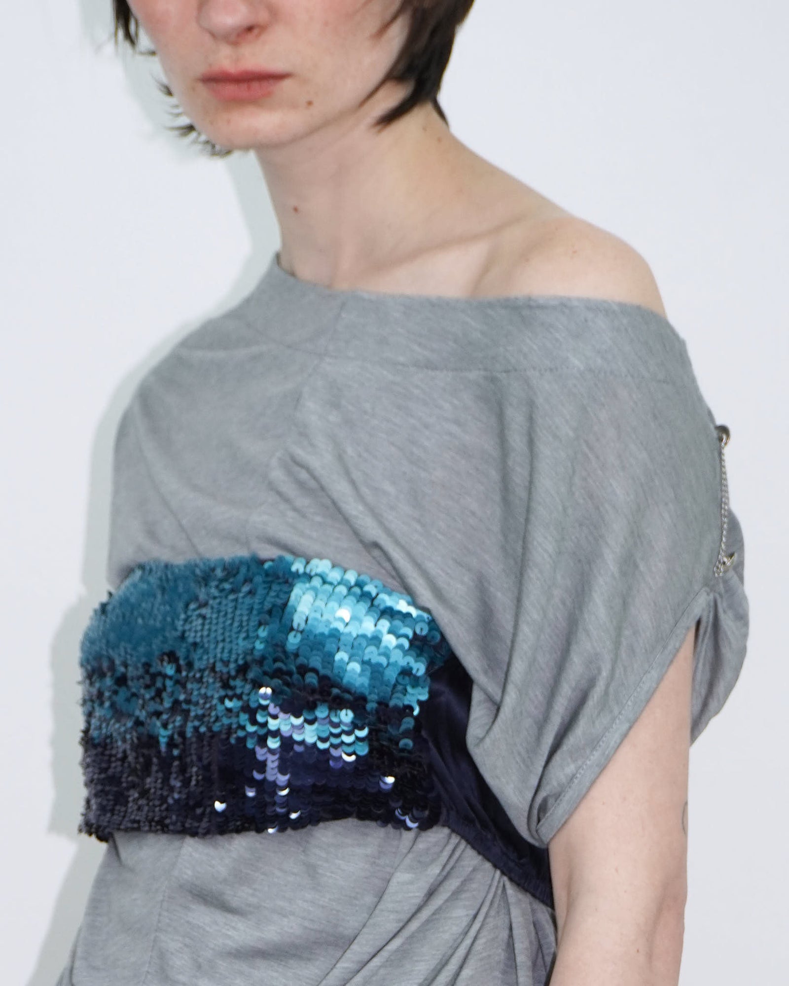 real silk & sequins micro top / bandeau