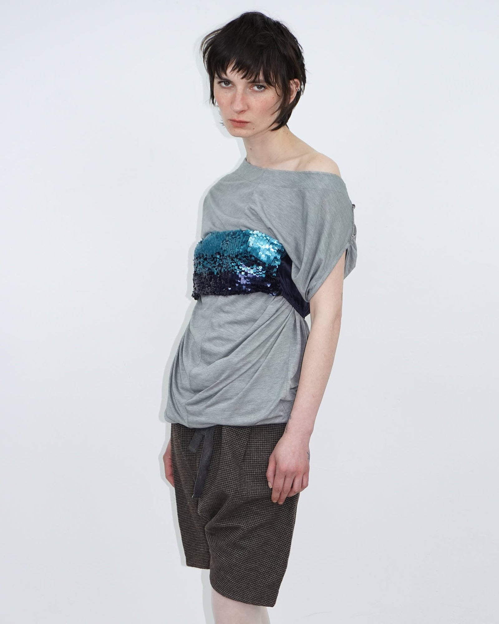 real silk & sequins micro top / bandeau