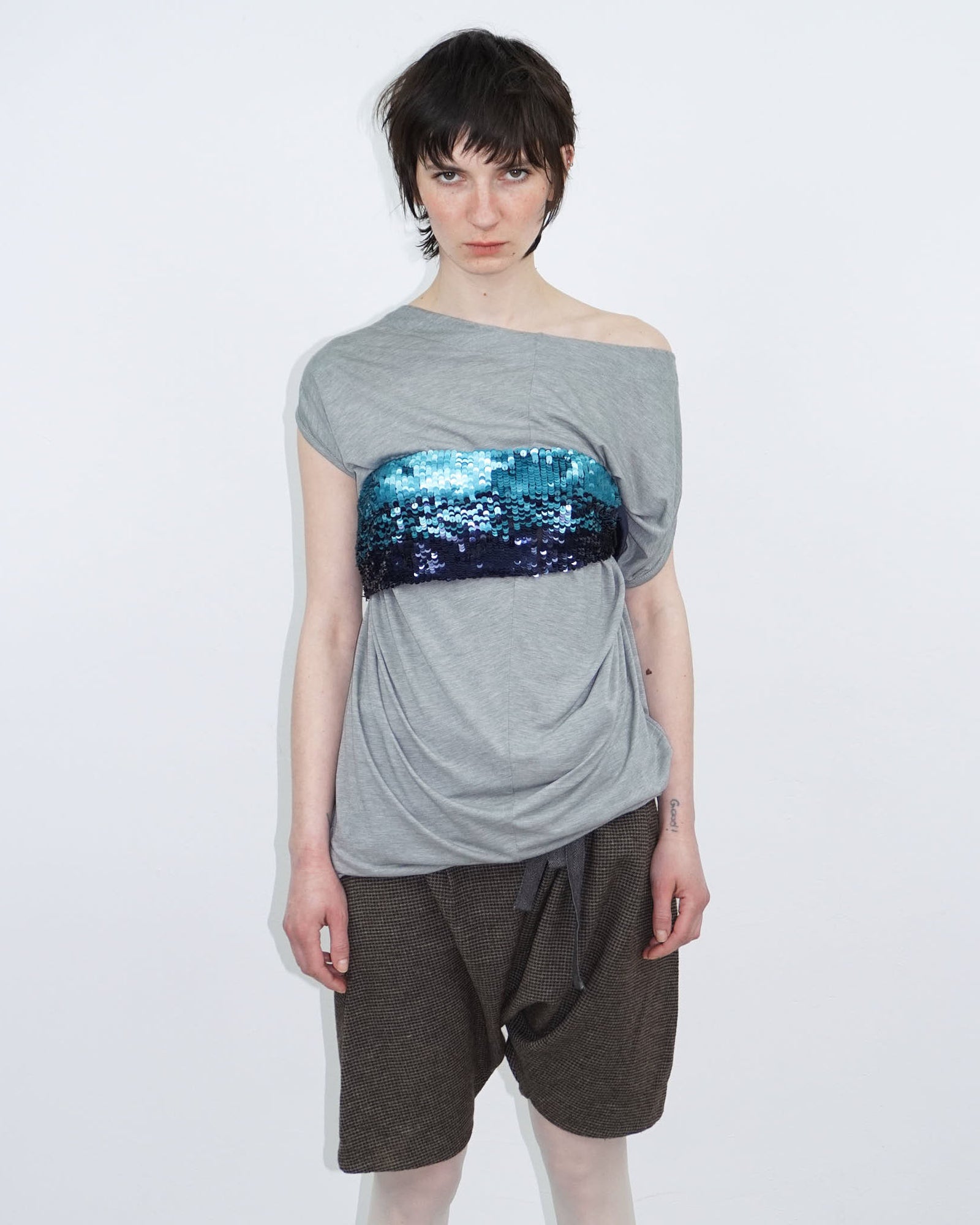real silk & sequins micro top / bandeau