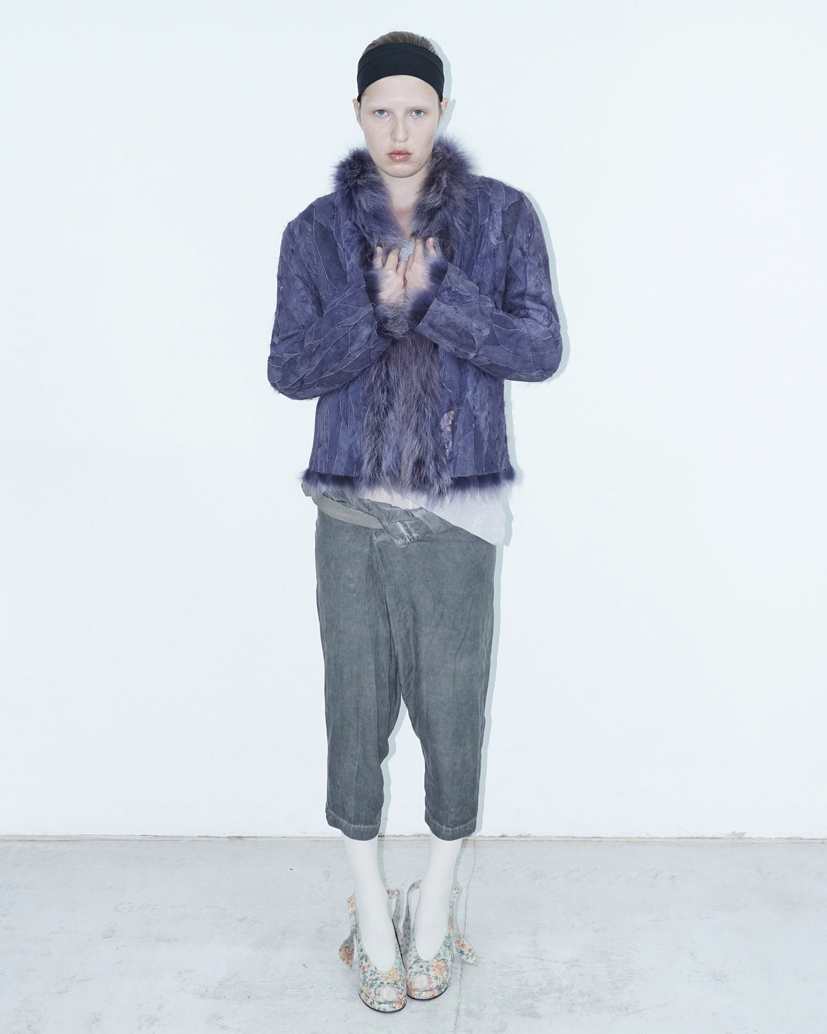 reversible violet fur jacket