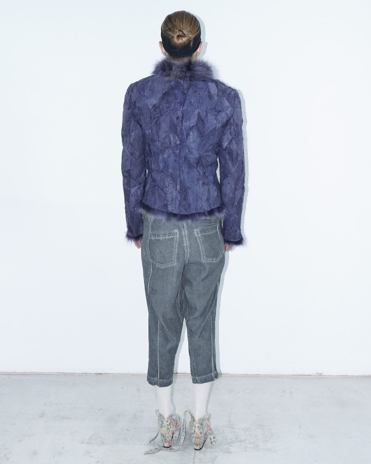 reversible violet fur jacket