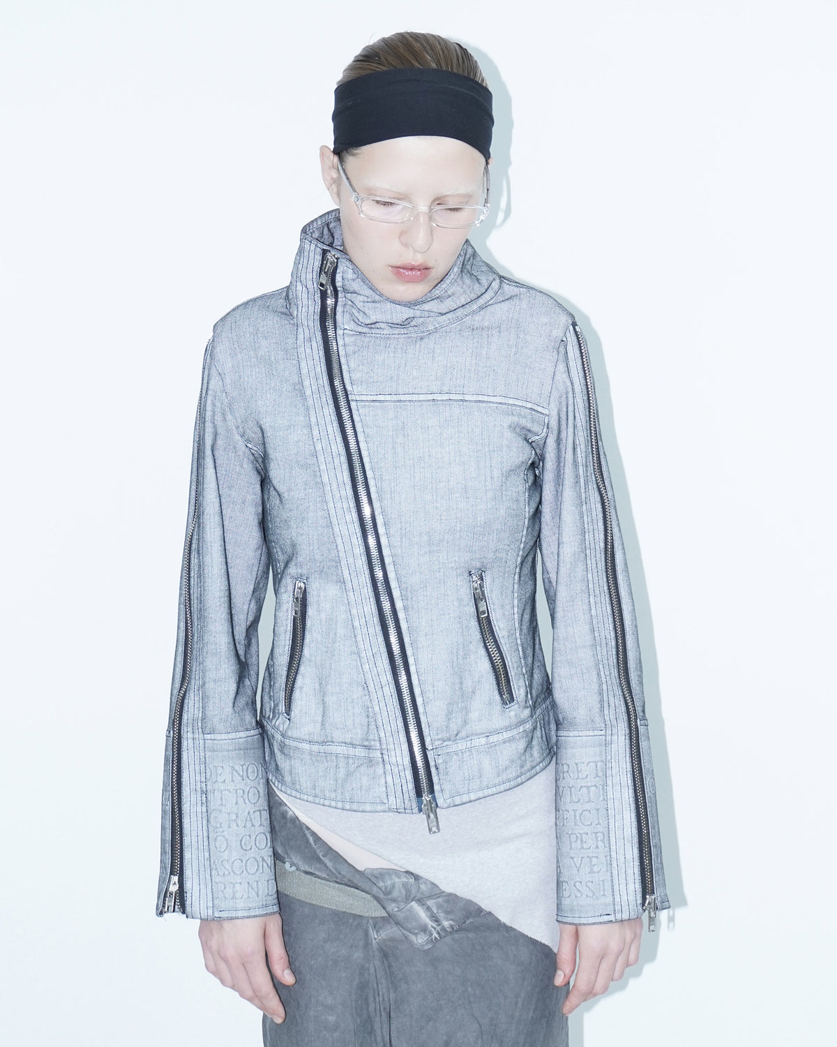"roma" zipper asymmetrical jacket