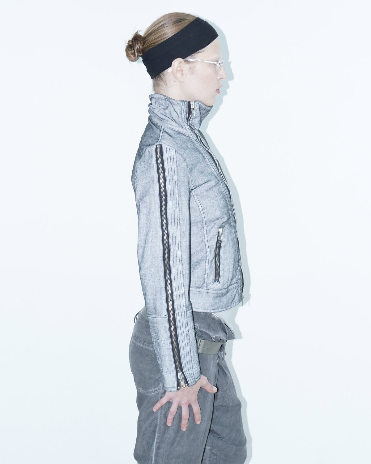 "roma" zipper asymmetrical jacket