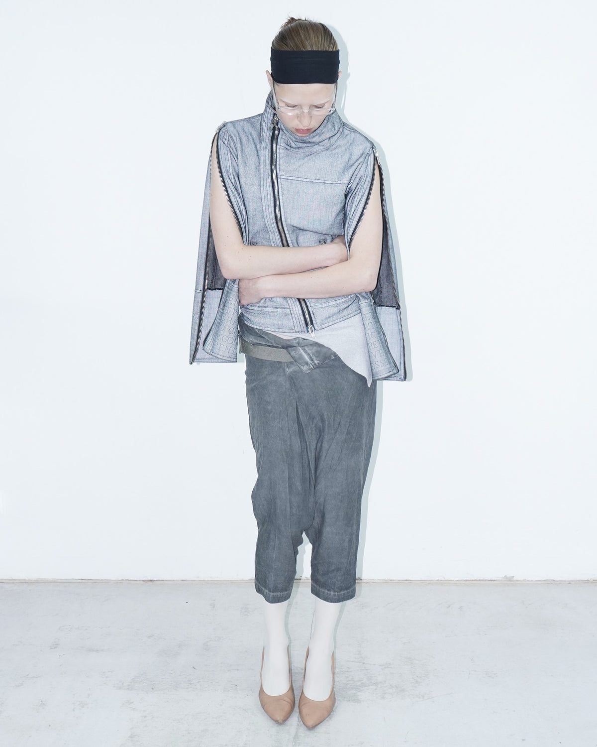 "roma" zipper asymmetrical jacket