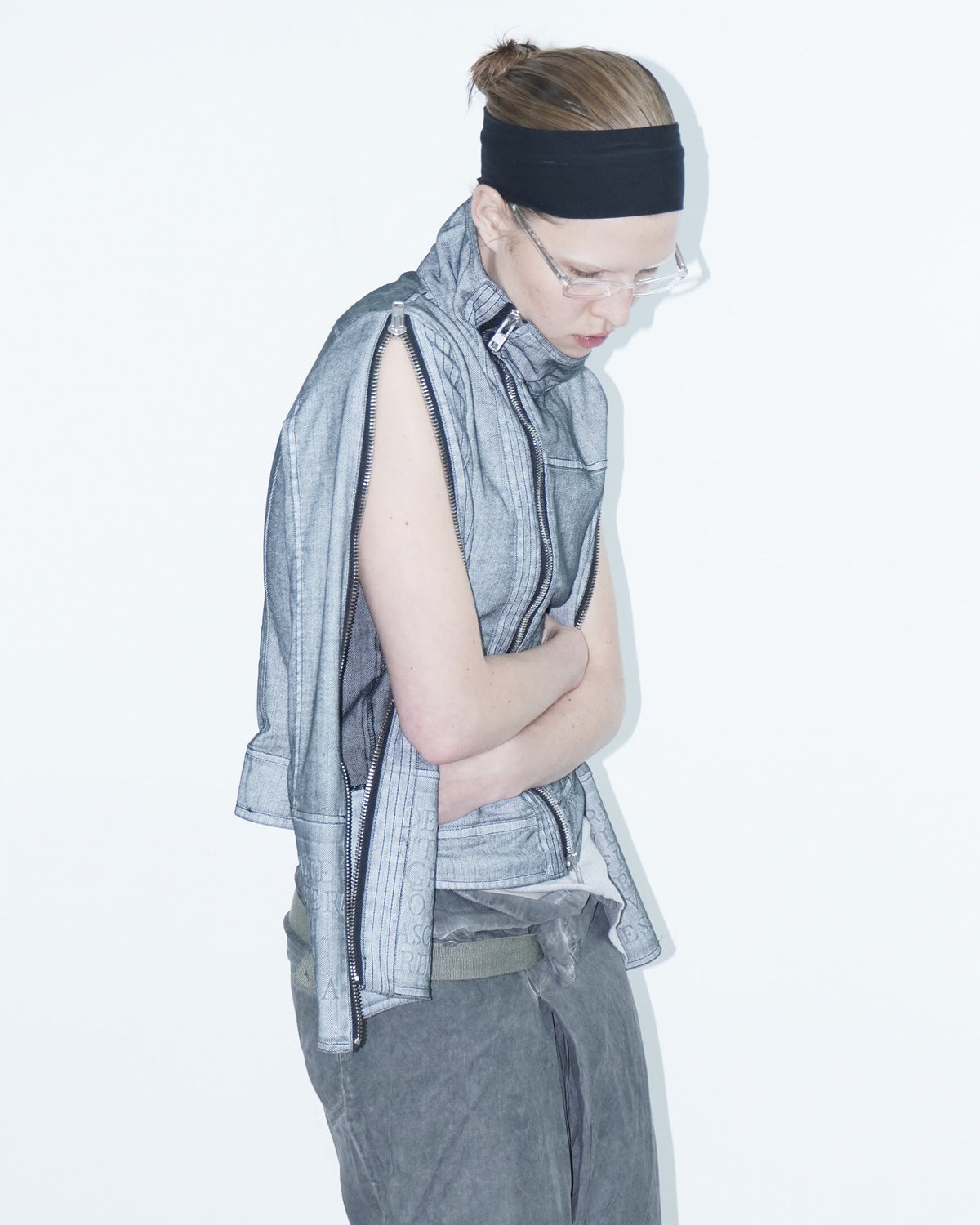"roma" zipper asymmetrical jacket