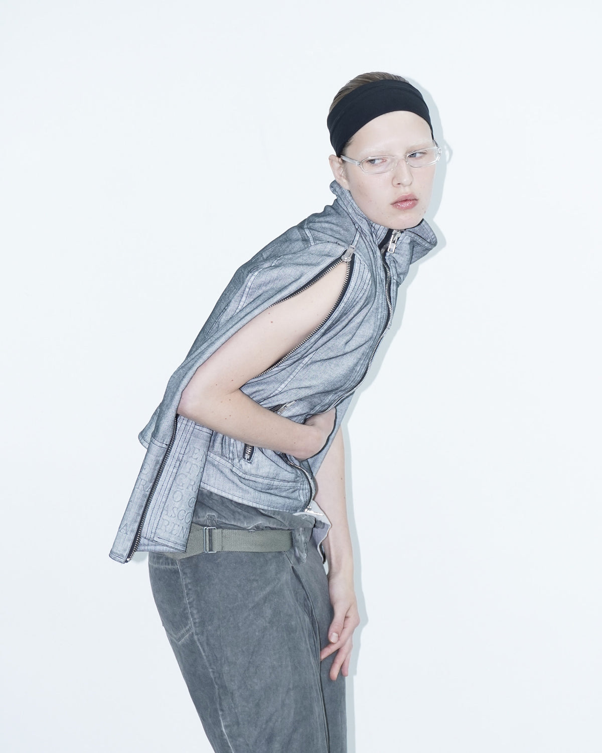 "roma" zipper asymmetrical jacket