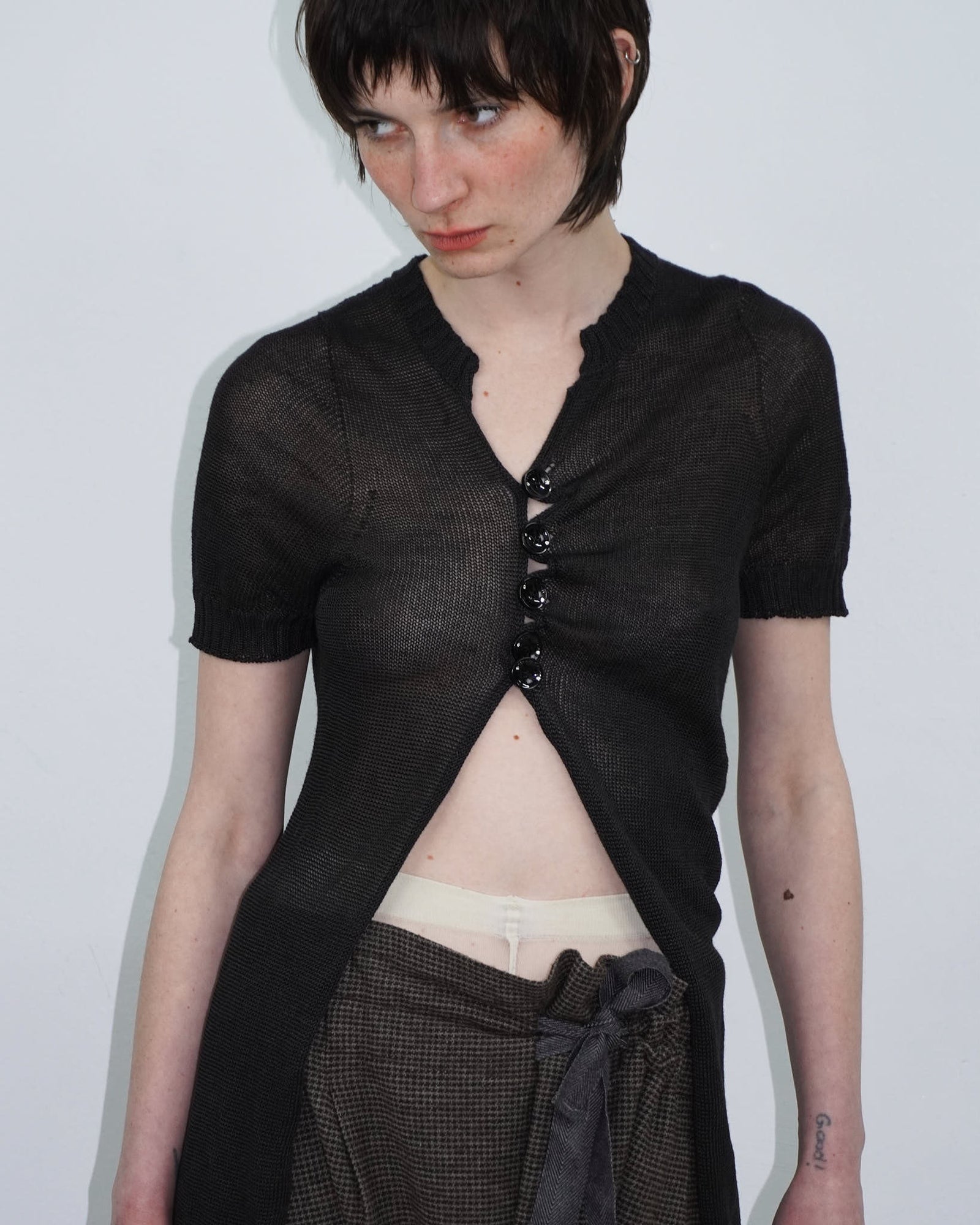 see-through knit top / cardigan