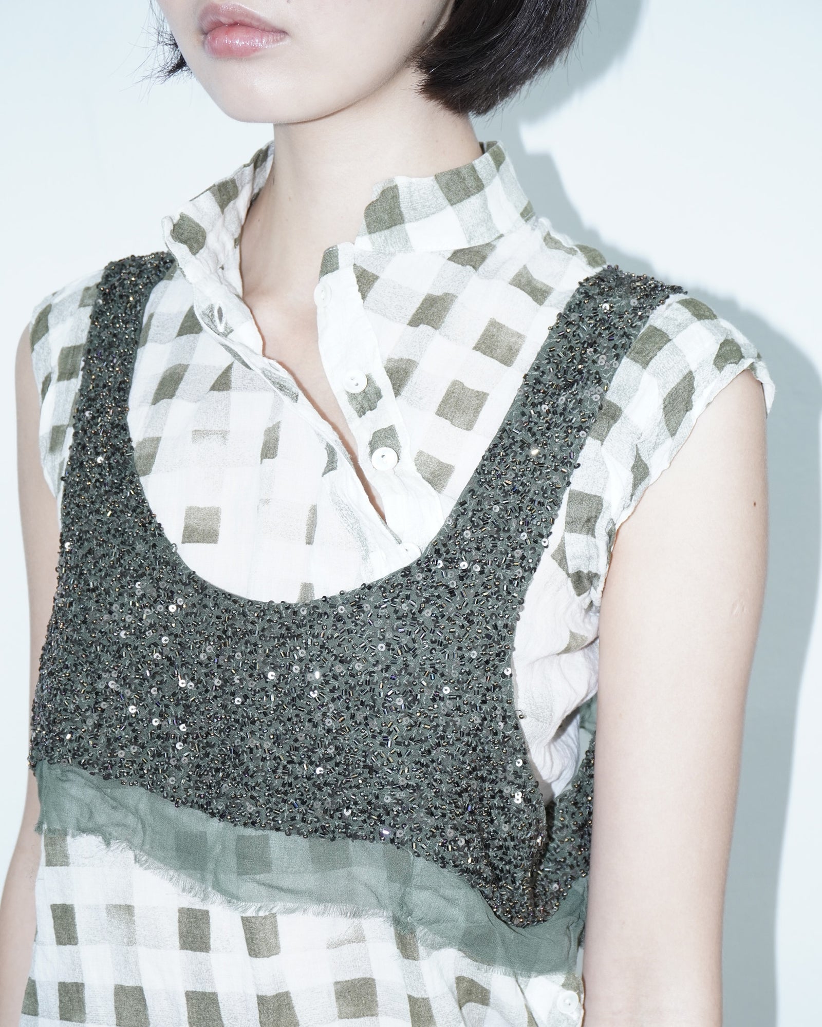 sequin & beaded crop top