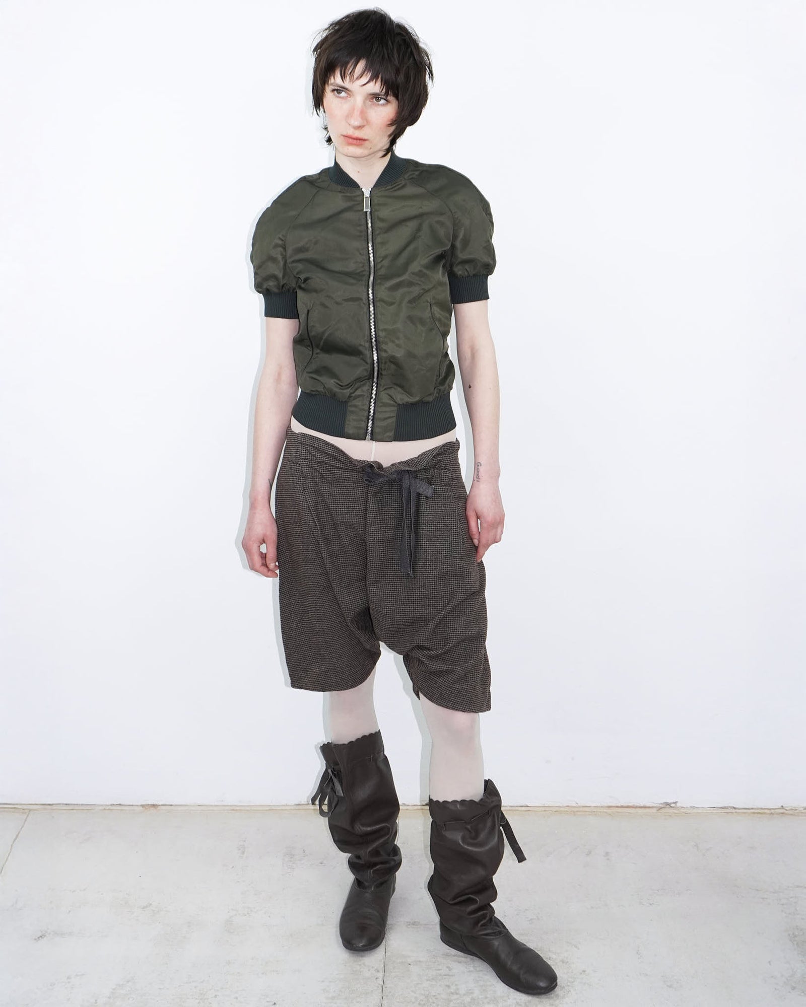 short sleeve zip-up jacket