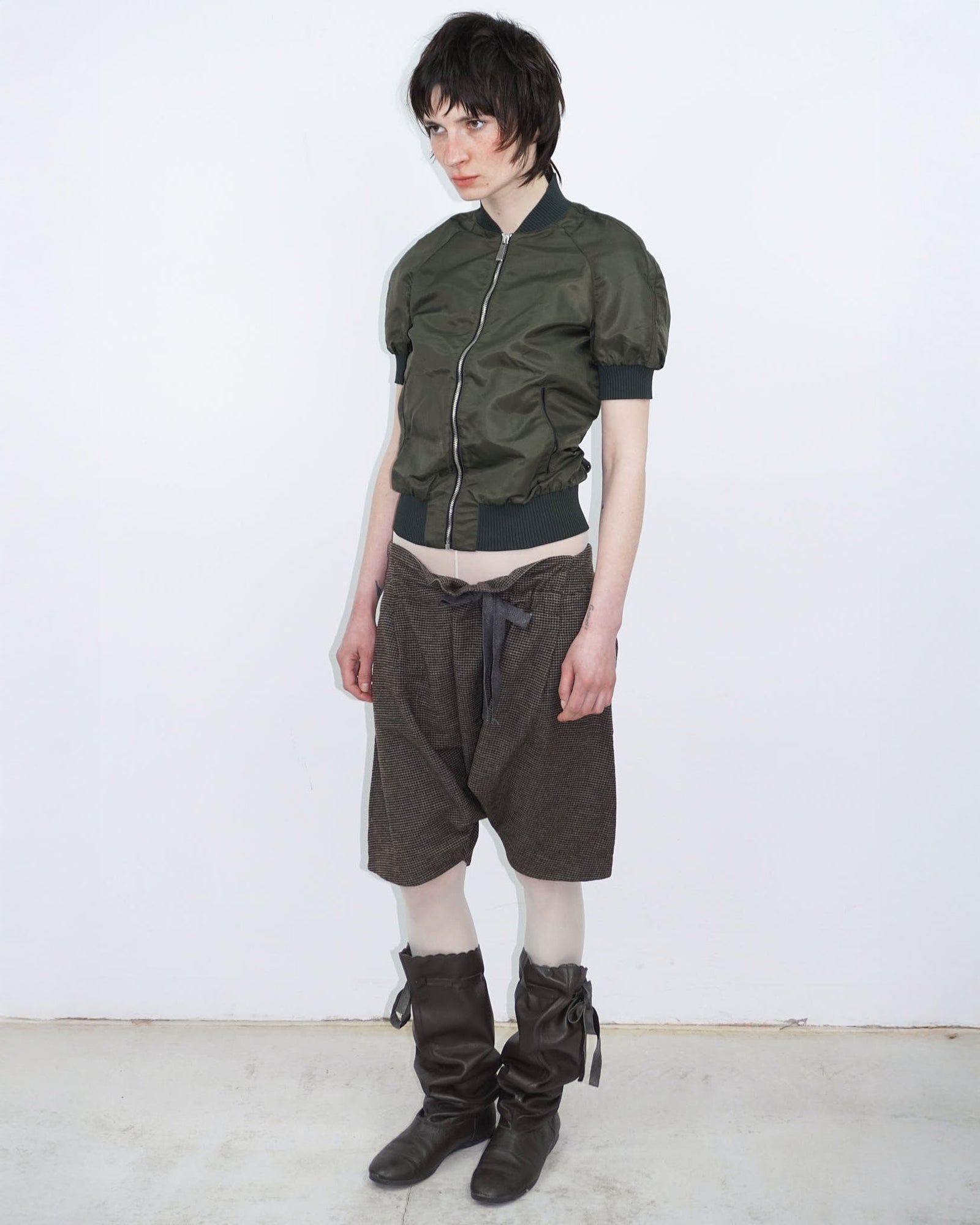 short sleeve zip-up jacket
