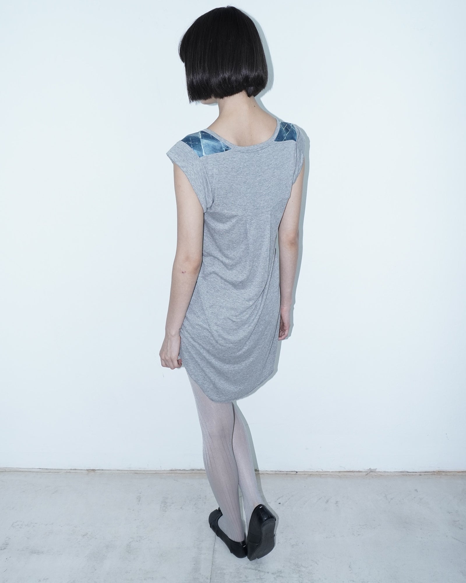 silk argyle print long top