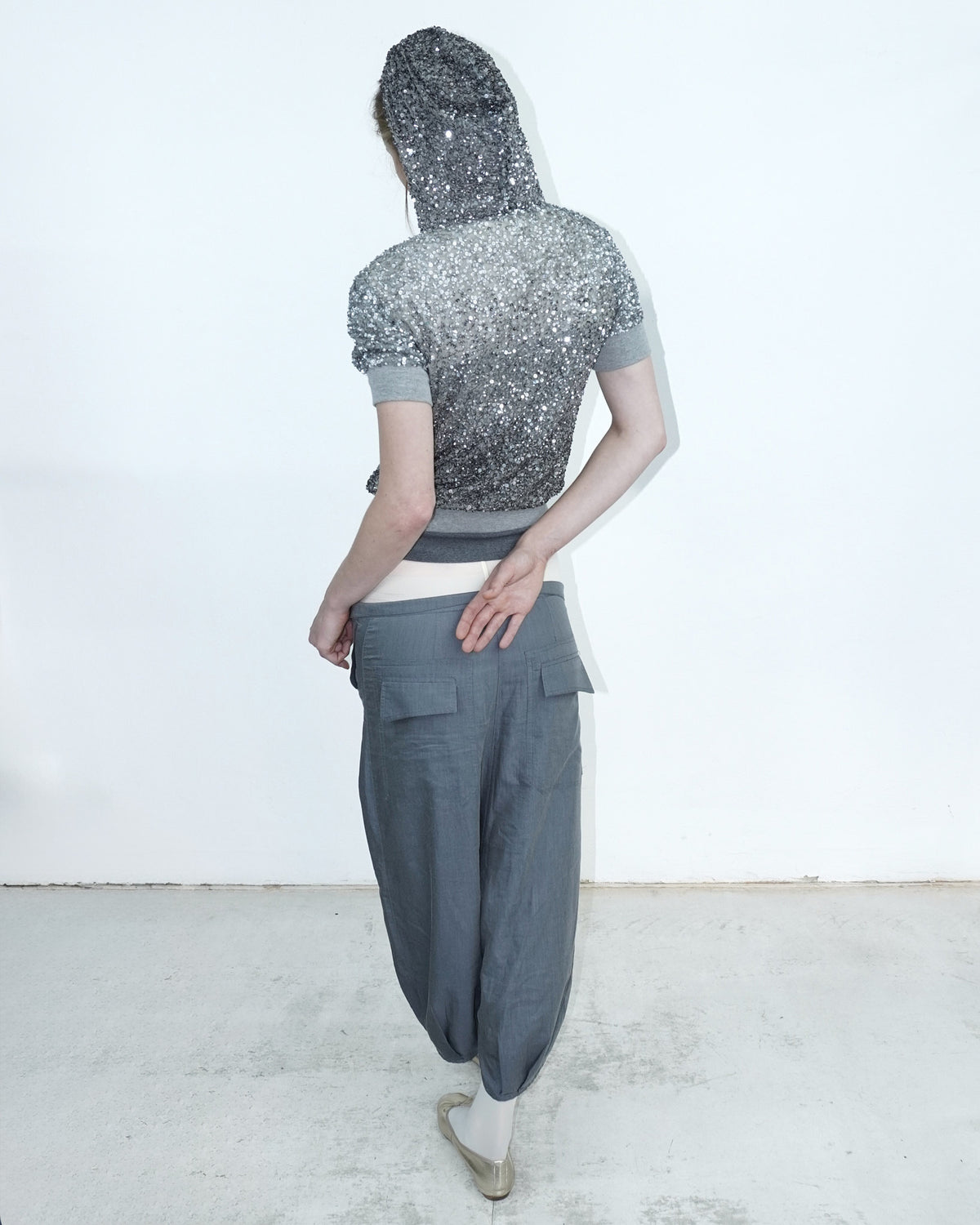 silver sequin hoodie