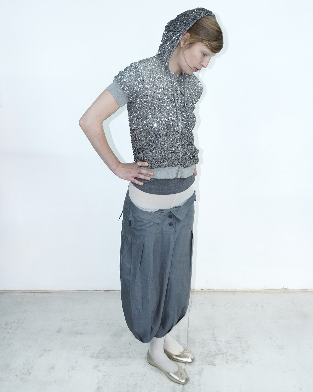 silver sequin hoodie