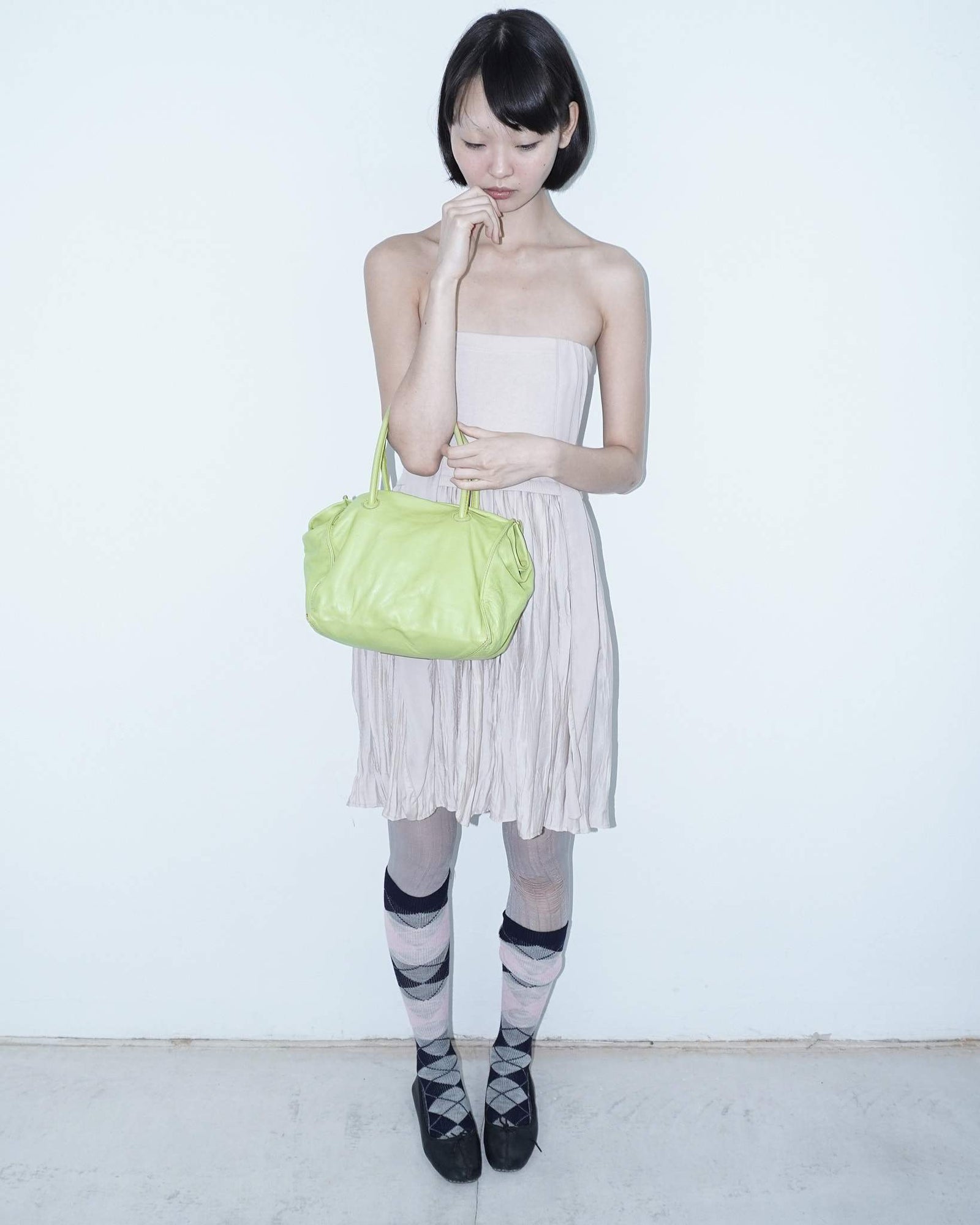 small lime green leather bag