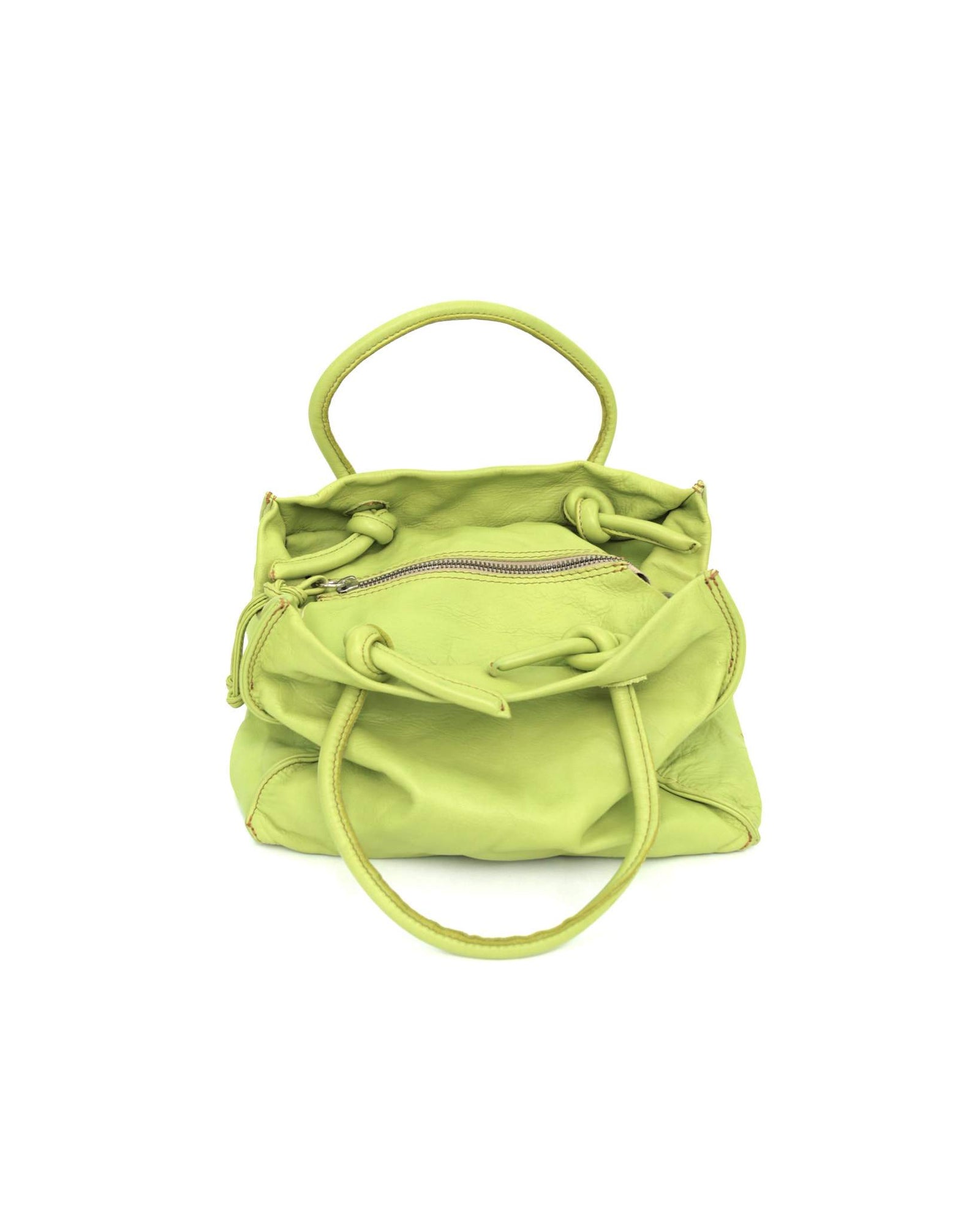 small lime green leather bag