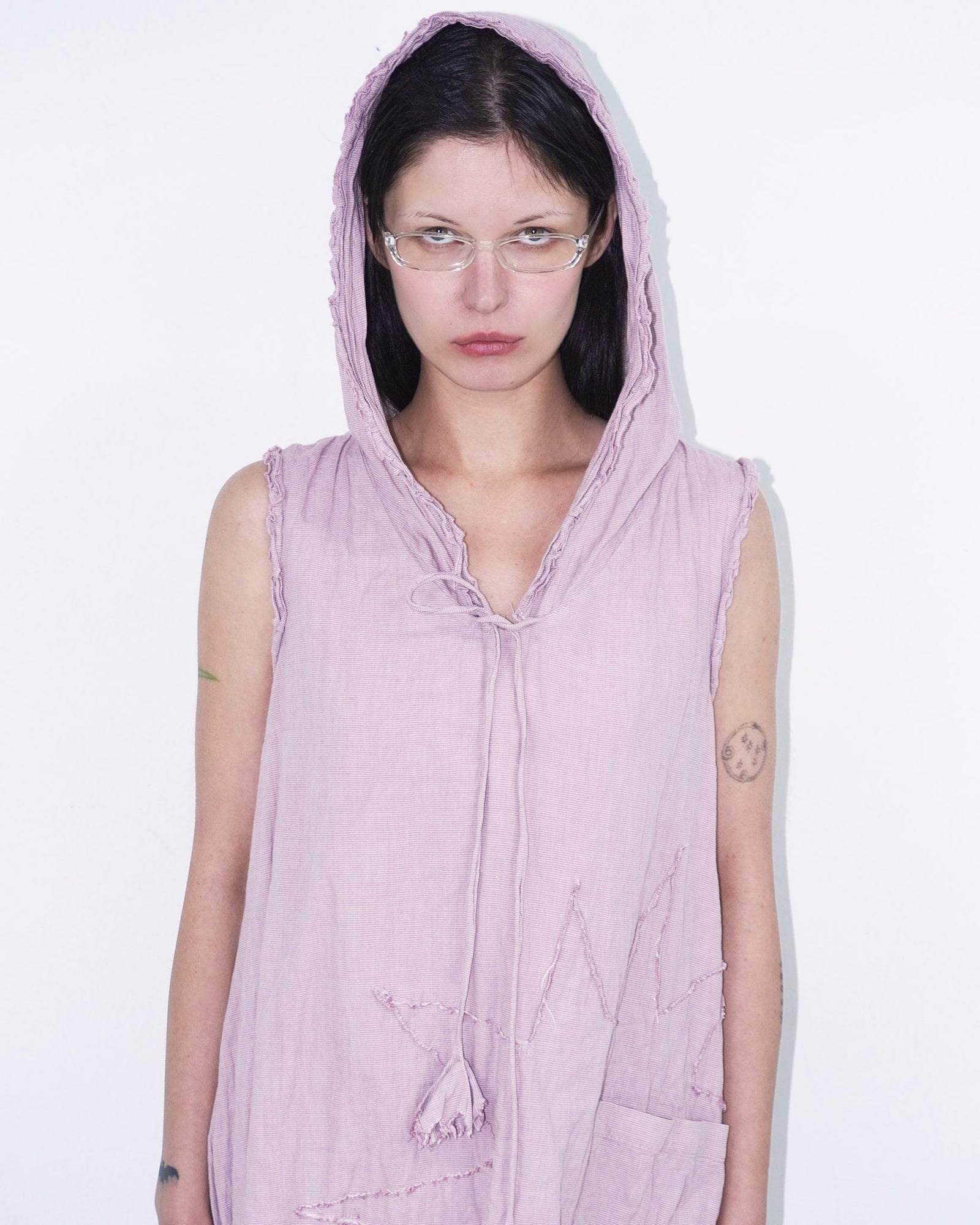 soft pink hooded dress