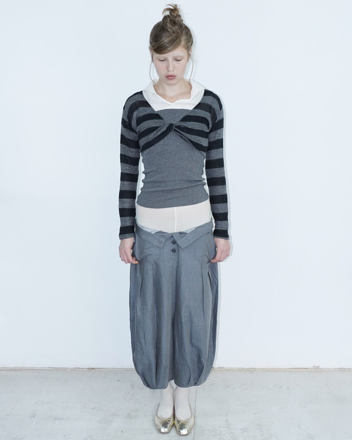 striped knit wool bolero