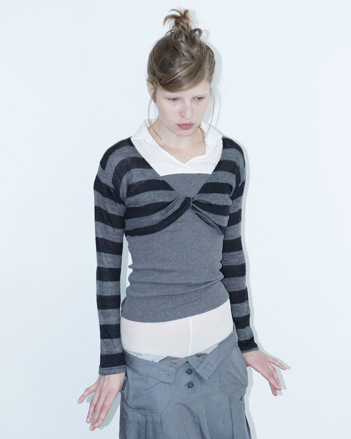 striped knit wool bolero