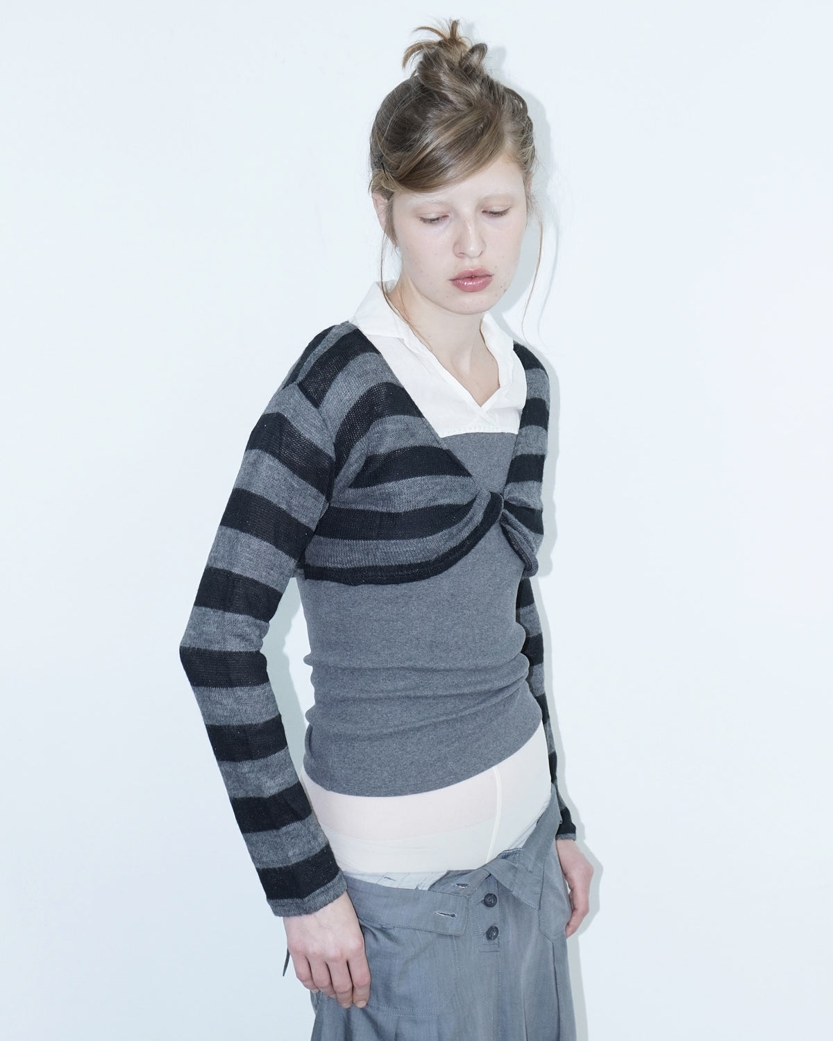 striped knit wool bolero