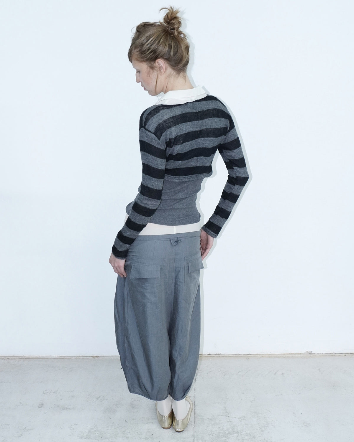 striped knit wool bolero