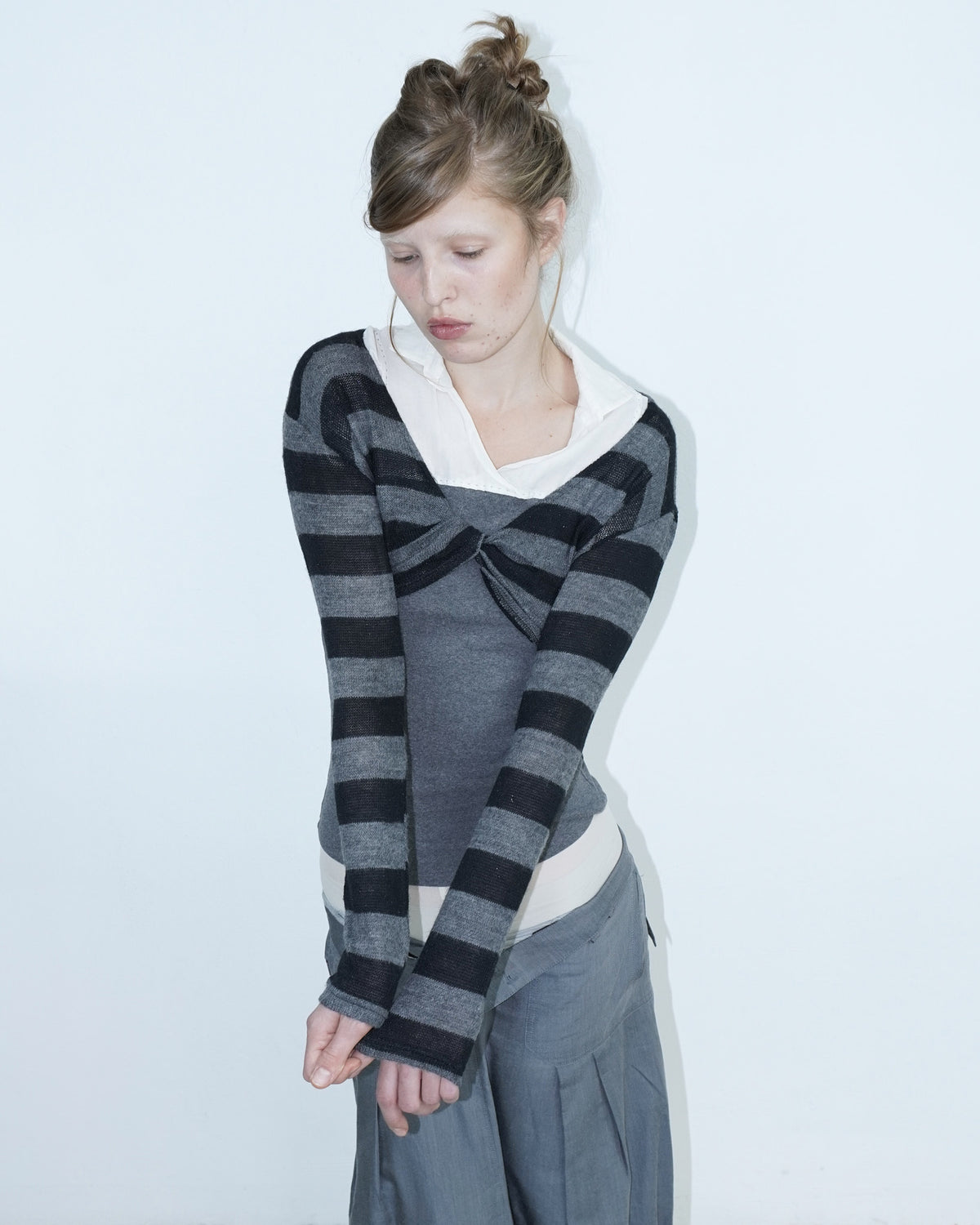 striped knit wool bolero