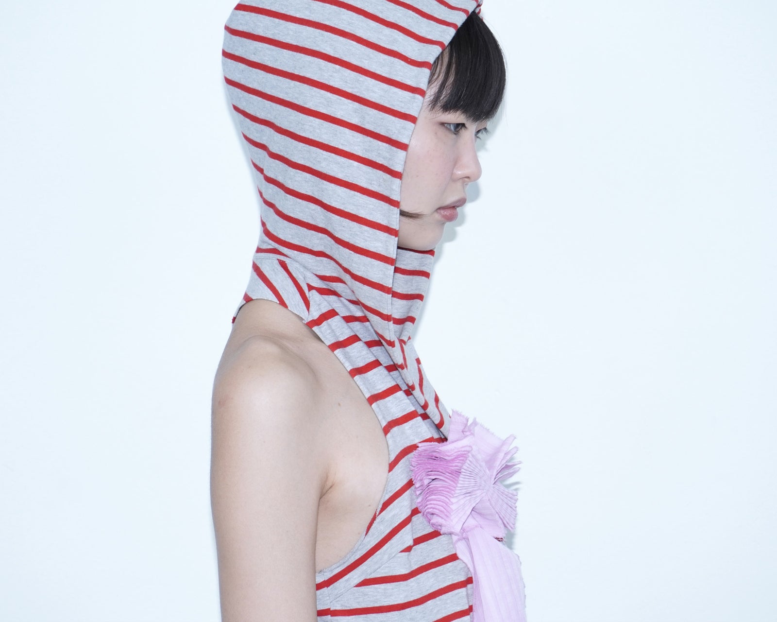 striped pink cockade